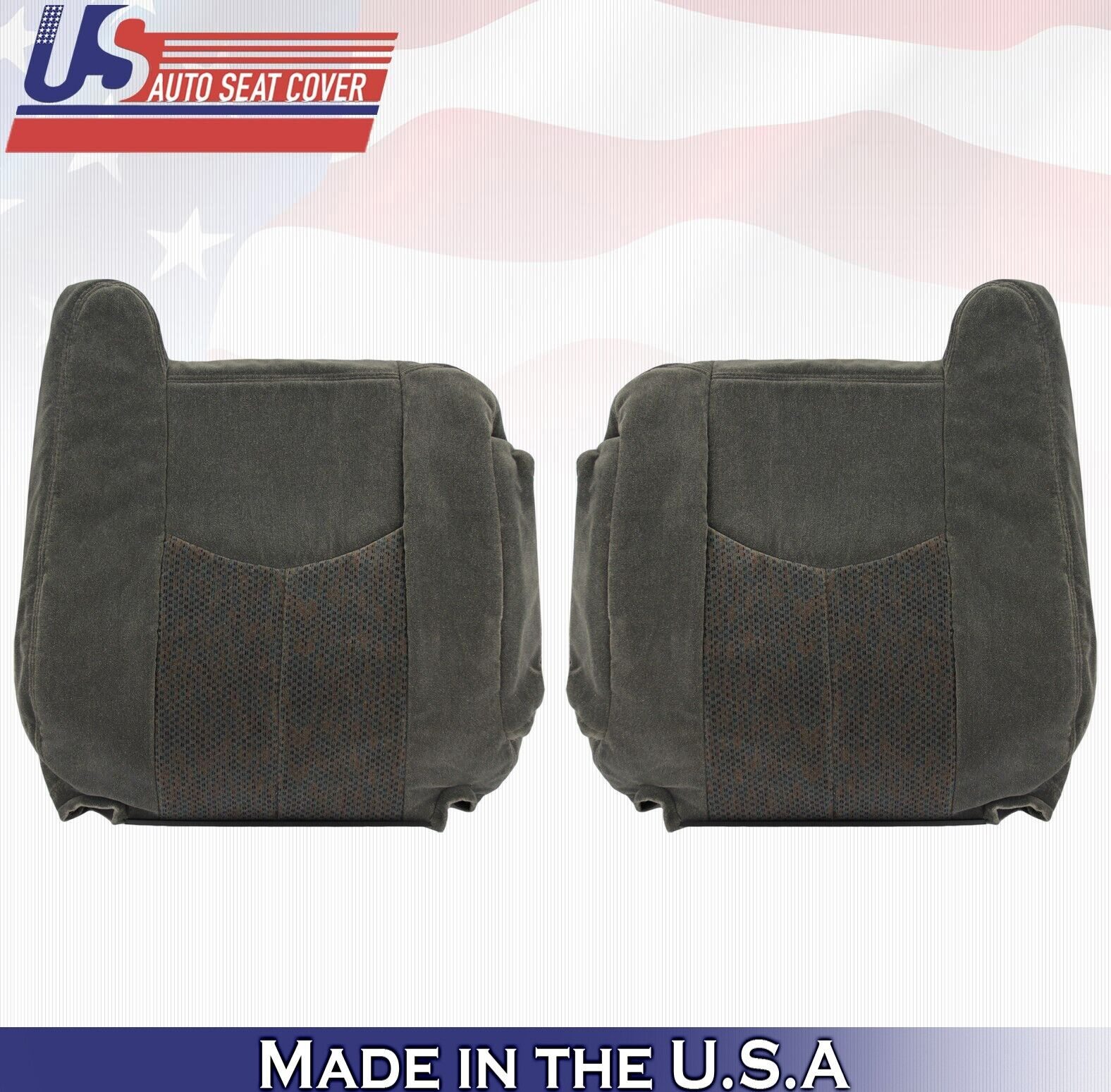 2004 For Chevy Silverado 1500 2500 3500 Driver & Passenger Top Cloth Covers Gray