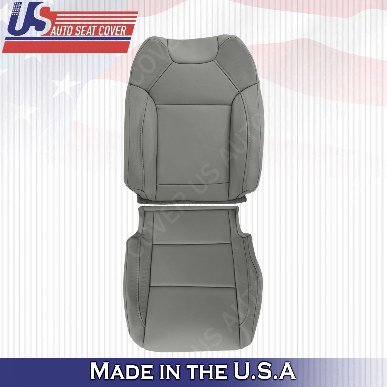 2014 2015 2016 For Acura MDX Driver Side Top & Bottom Leather Seat Covers Gray
