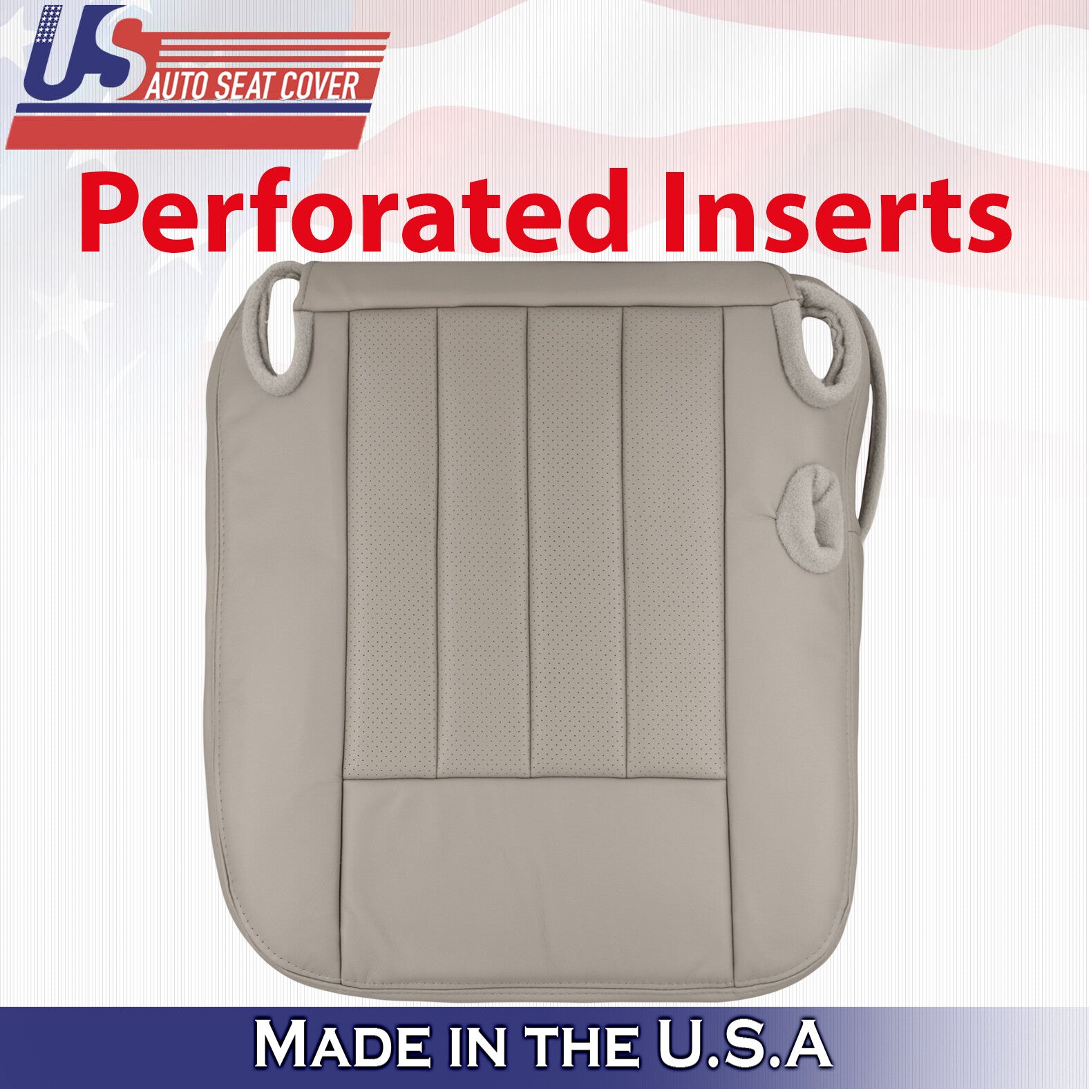 2003 to 2005 For Lincoln Town Car Driver Passenger Bottom Leather Covers Gray