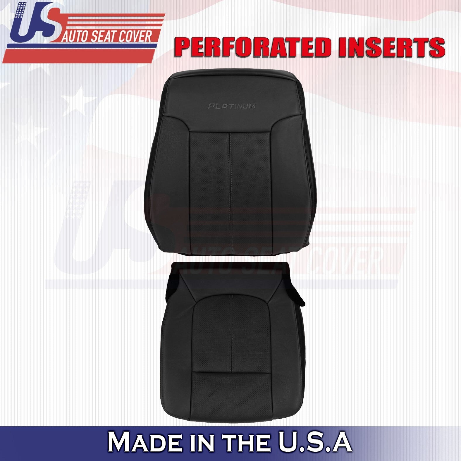 2013 to 2016 For Ford F450 F550 Platinum Driver Top & Bottom Leather Covers BLK