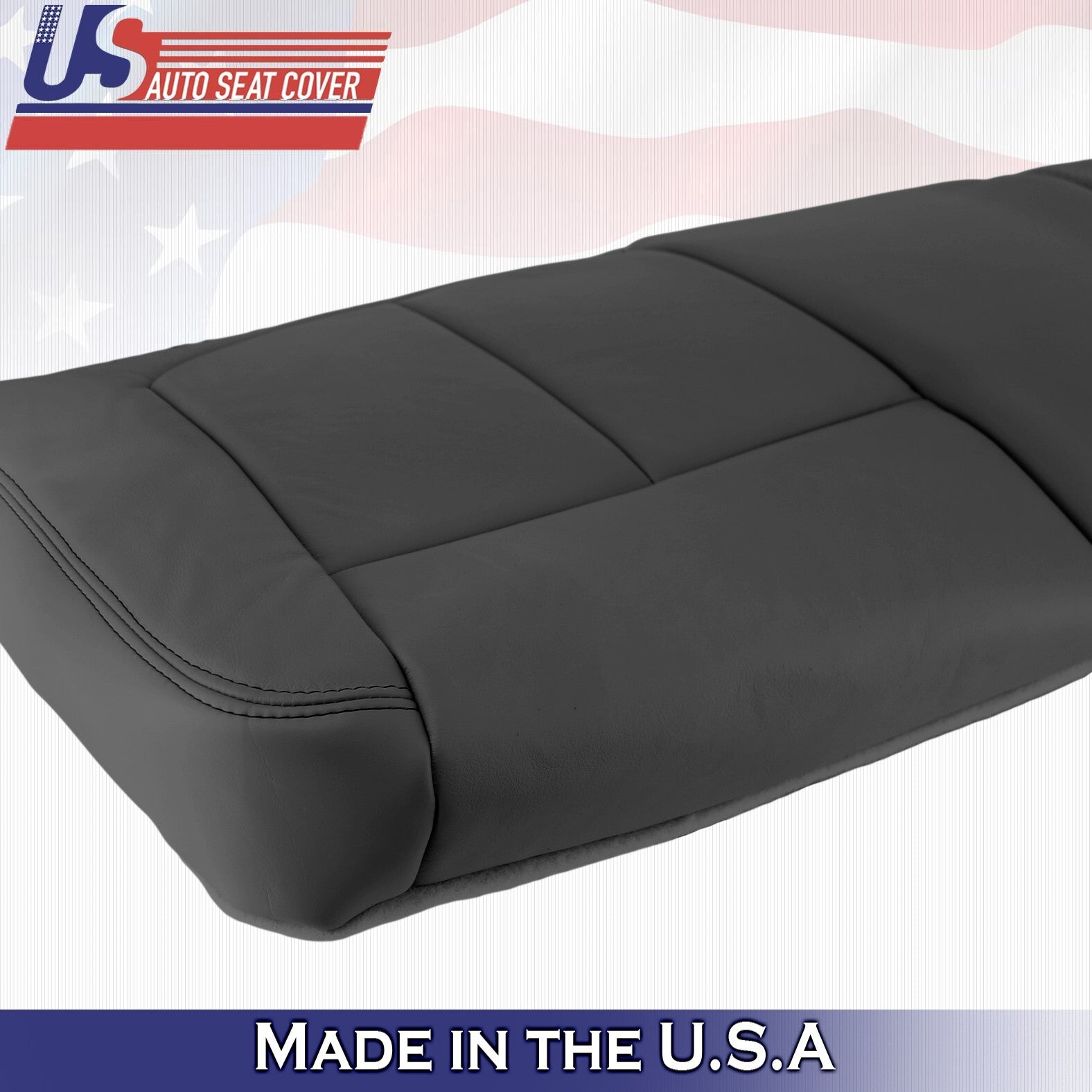 2014 2015 2016 For Ford F250 F350 2nd Row Driver Bottom Leather Seat Cover BLK