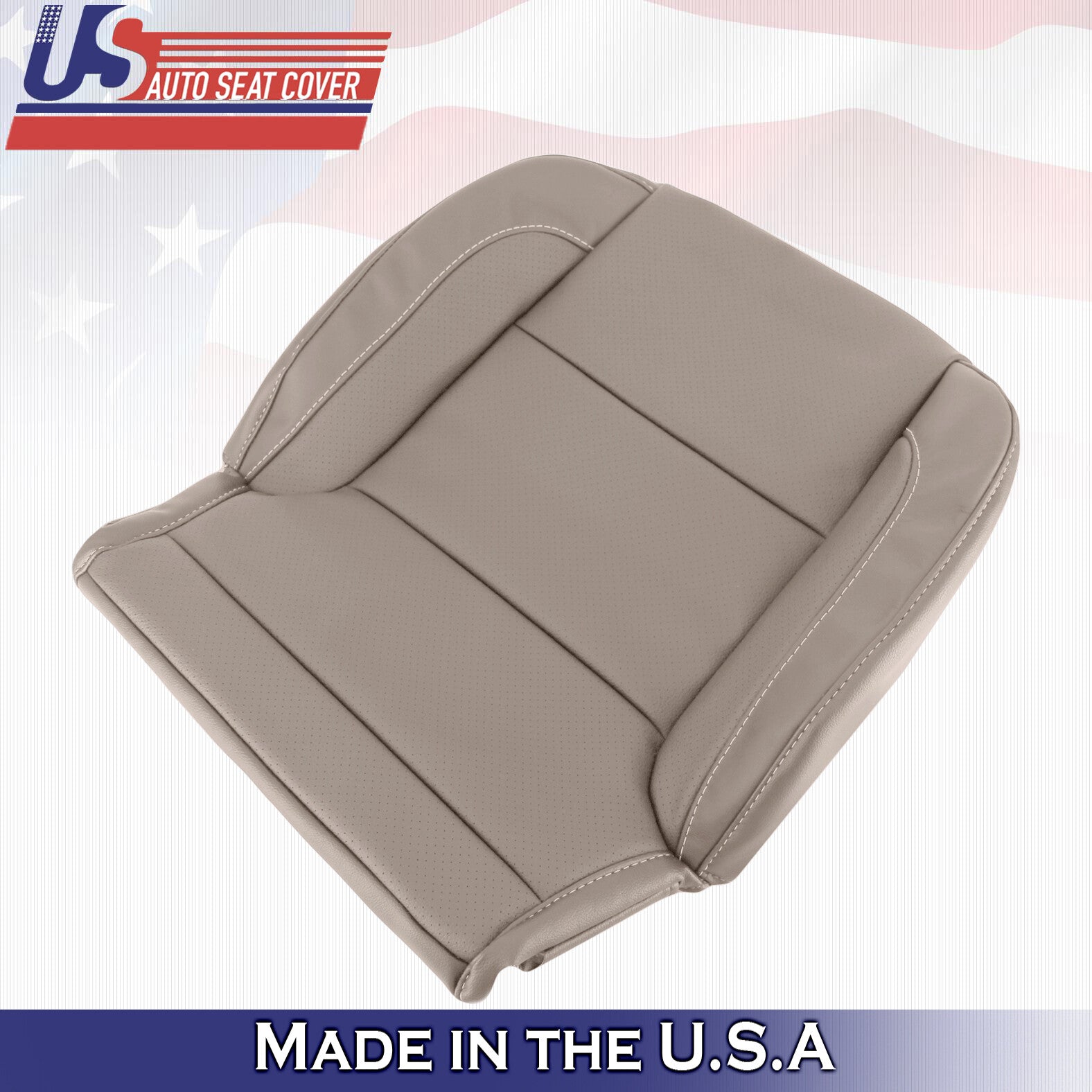 For 2014-2019 GMC Yukon Sierra Driver Bottom Perforated Leather Seat Cover Tan