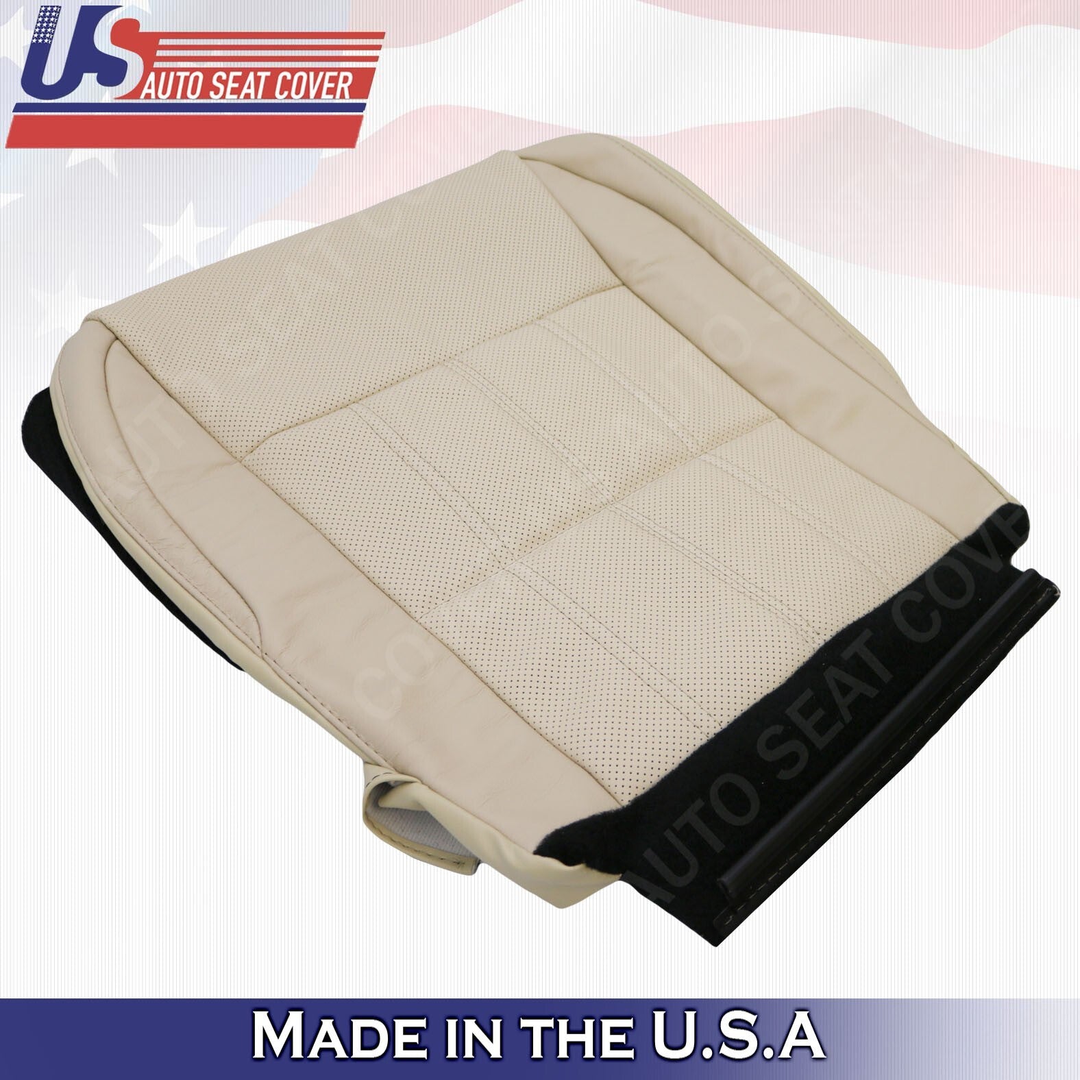 2013-2018 For Lexus ES350 Passenger Bottom Perforated Leather Seat Cover Tan