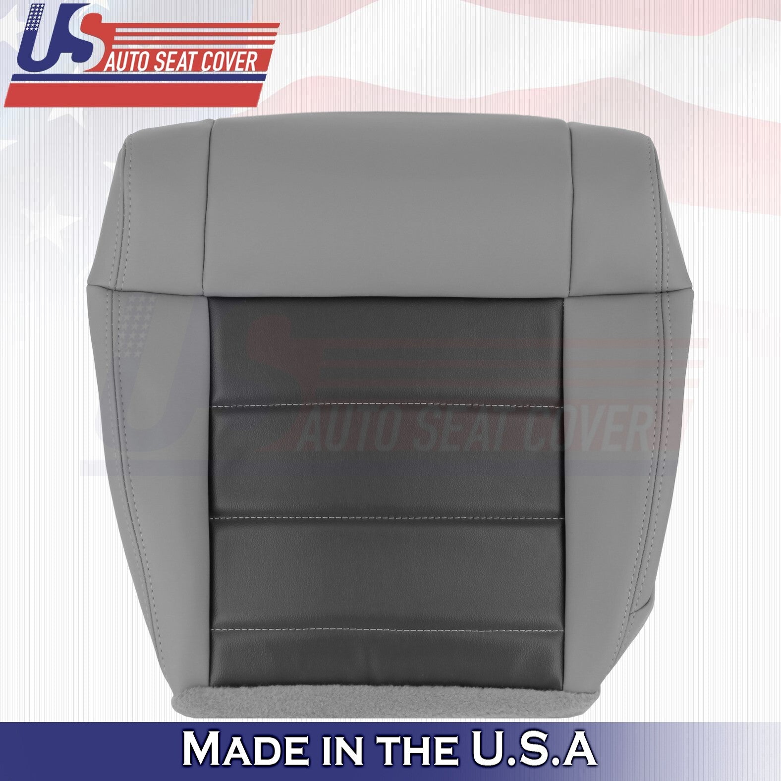 2010 For Jeep Wrangler Front Driver Bottom Synthetic Leather Seat Cover Gray