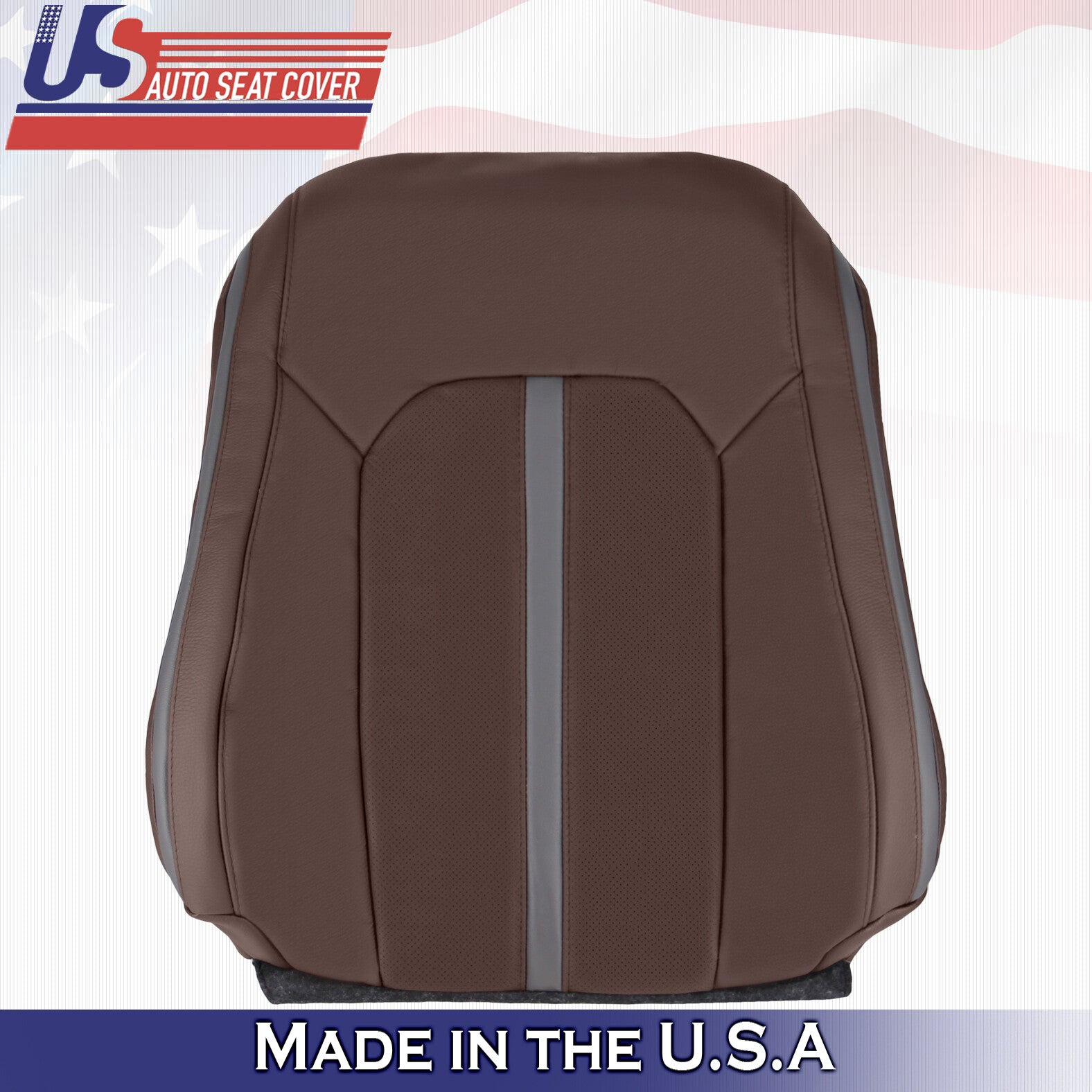 2018 For Ford F150 Platinum Passenger Top Perforated Leather Seat Cover Brown