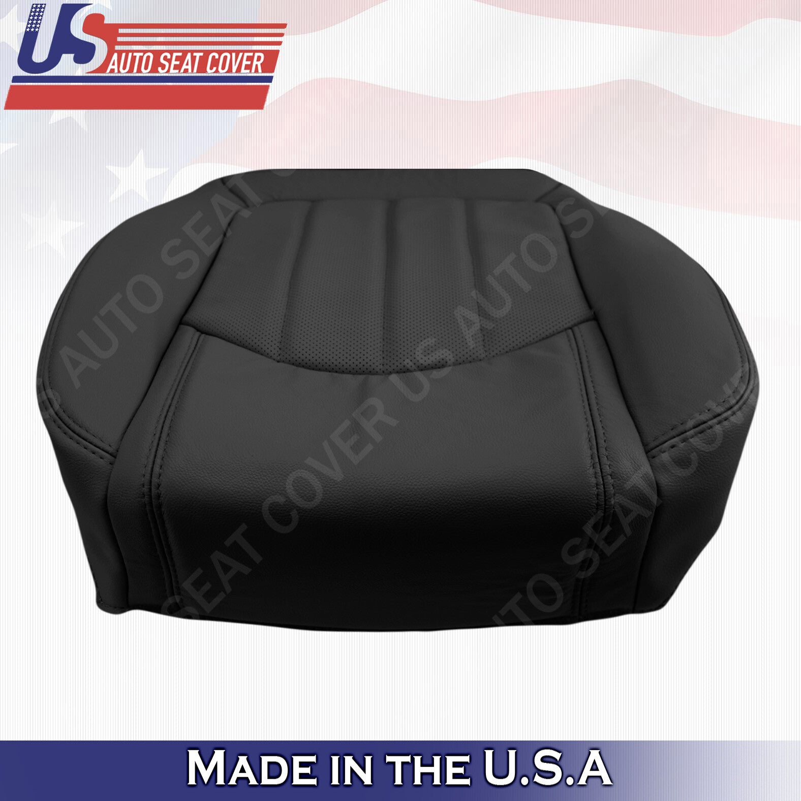 2011 2012 Buick Enclave  Passenger Bottom Perforated Leather Seat Cover BLACK