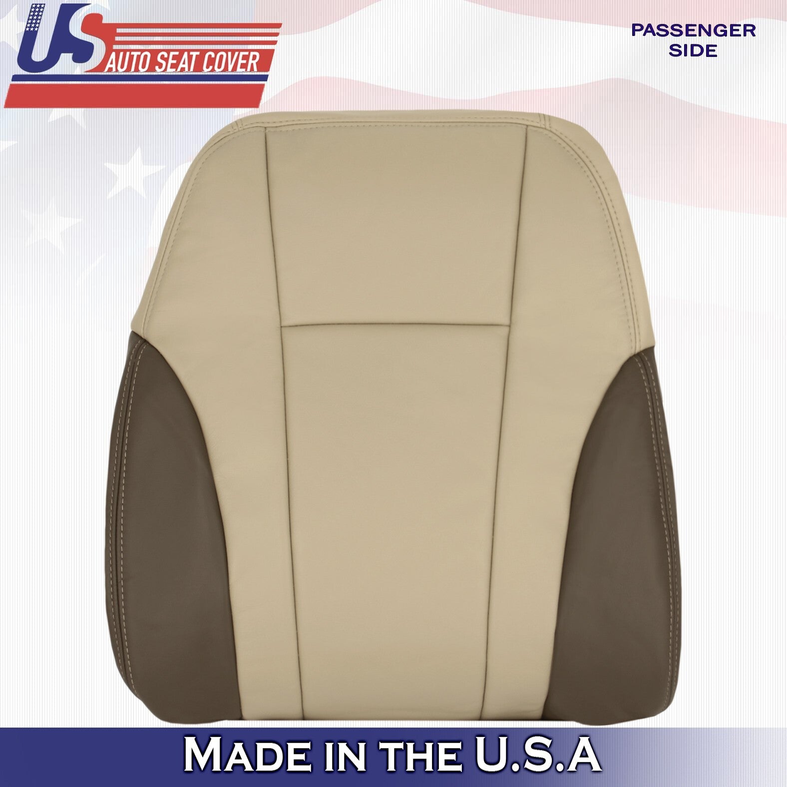 Passenger Bottom &Top Leather Cover 2Tone Tan For 2002 to 2004 Chevy Trailblazer