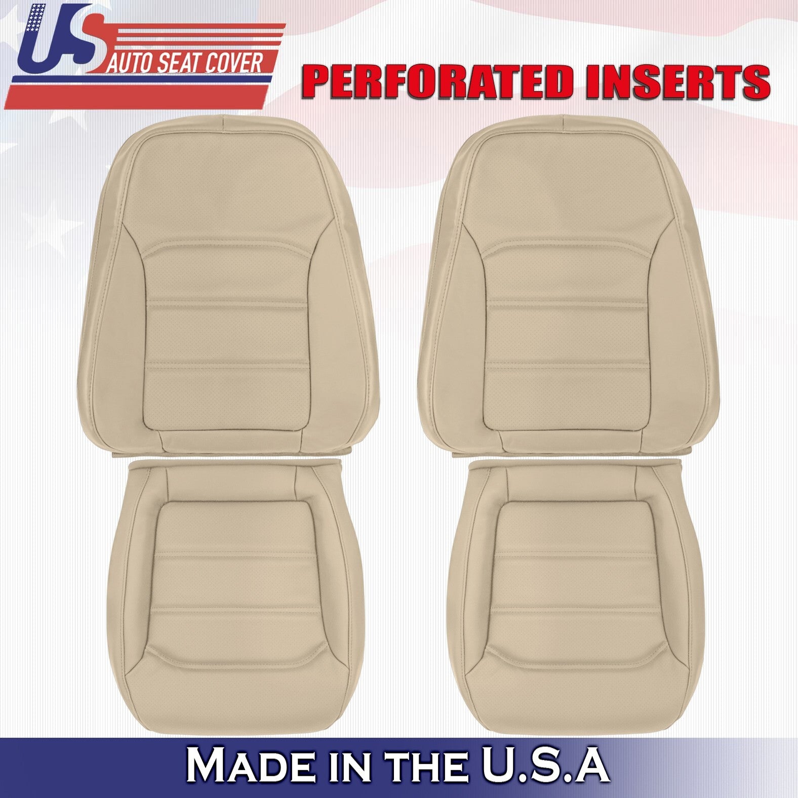 2012 to 2020 Fits Volkswagen Passat Front Set Bottoms &Tops Leather Cover Tan