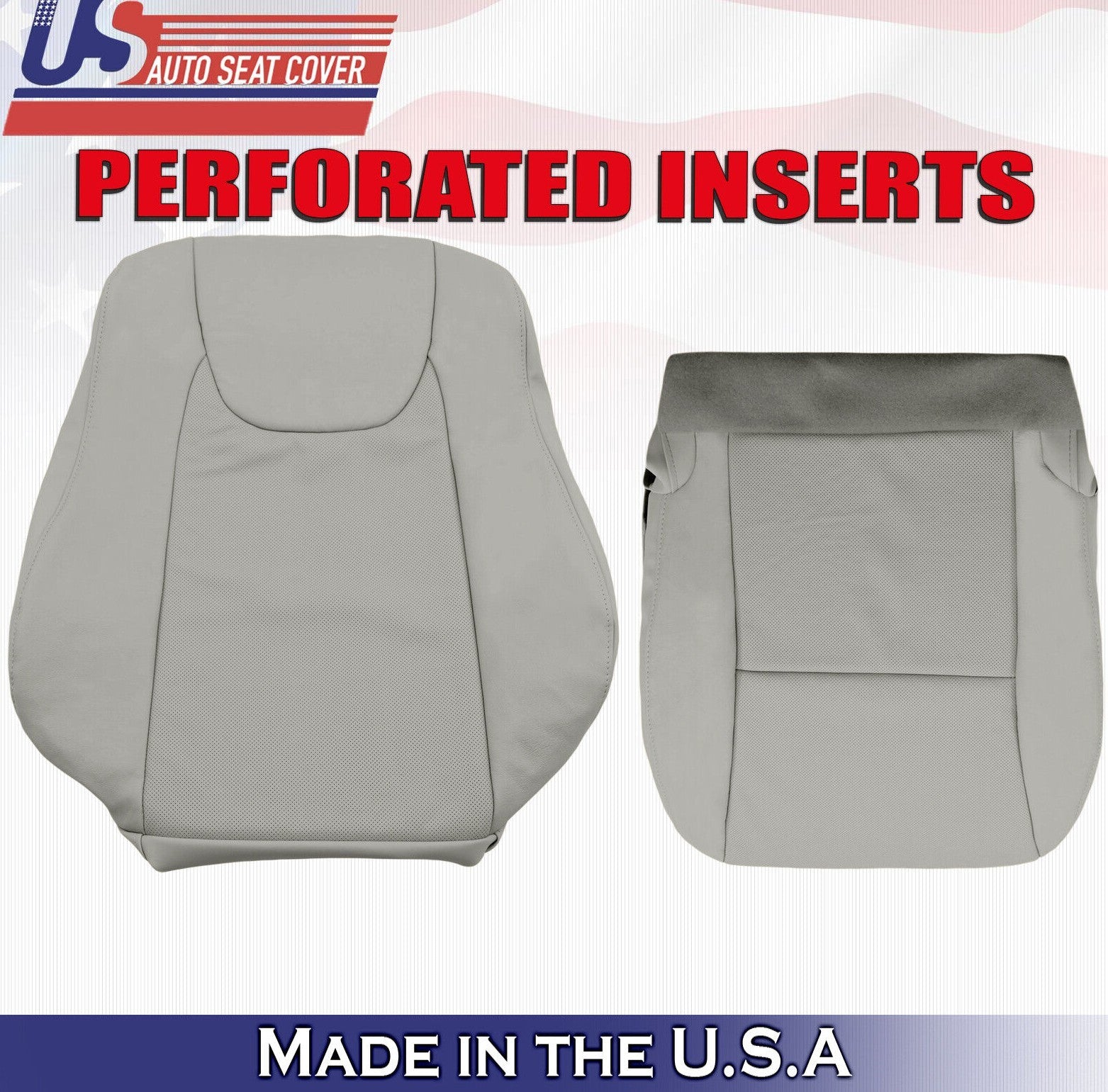2012 For Lexus RX350 RX450H Driver Top & Bottom Perf Leather Seat Covers Gray