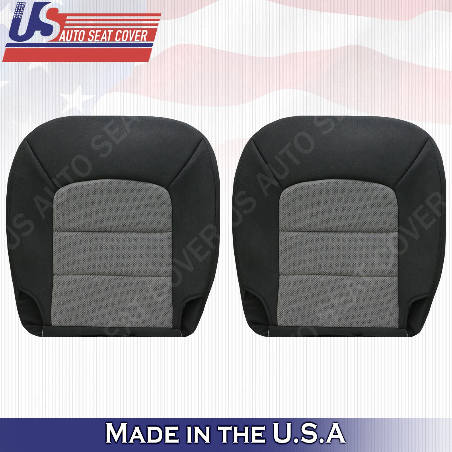 2003 to 2006 Ford Expedition XLT Front Bottoms Cloth Seat Cover 2-tone Dark Gray