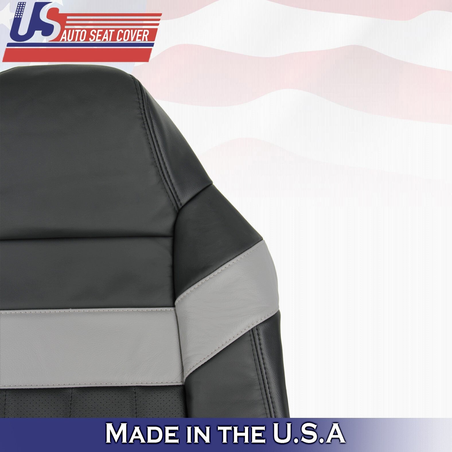 2005 For Ford F250 F350 Harley Davidson Driver Top & Bottom Leather Covers Black