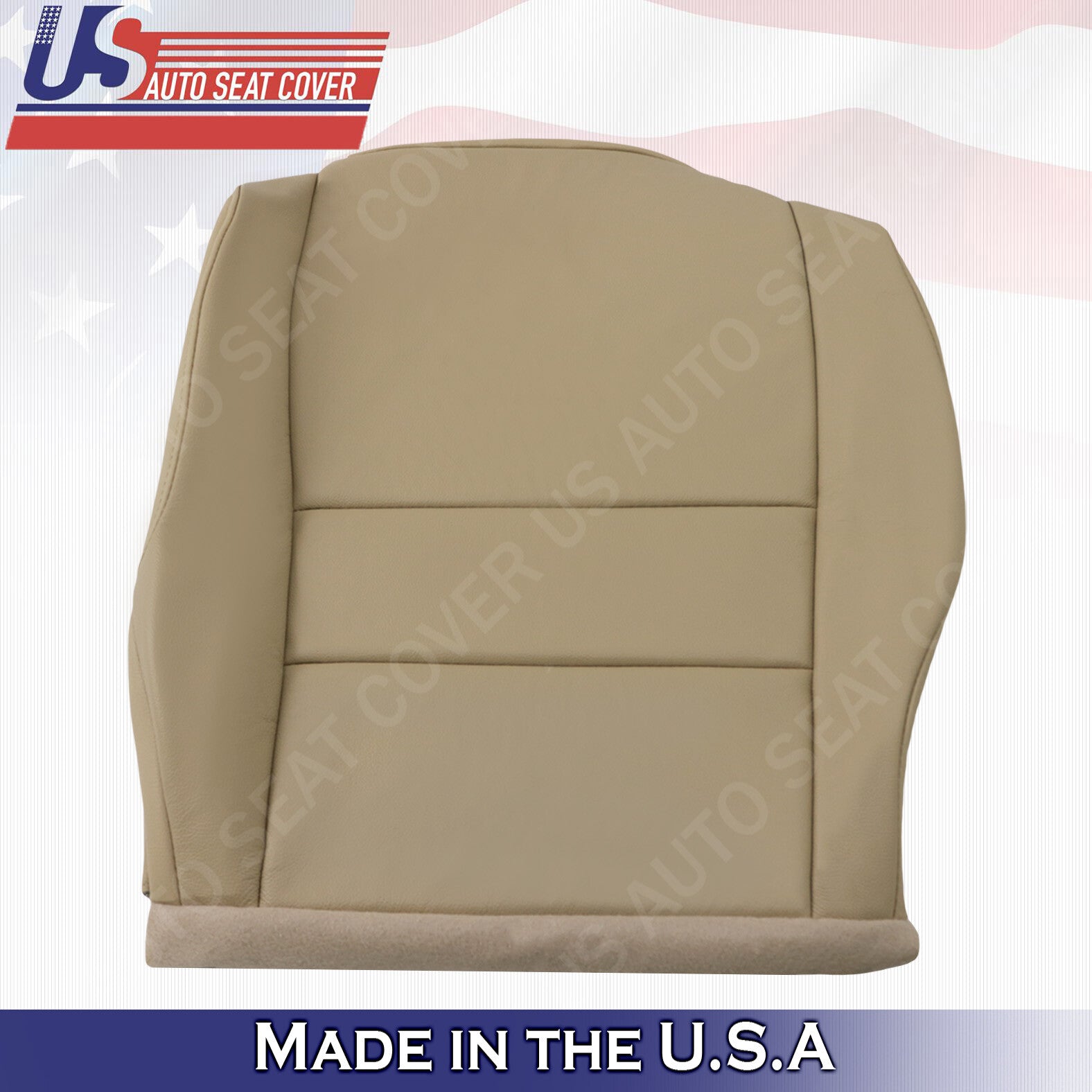 Fits 2007 to 2011 Honda CR-V Driver Bottom Replacement Leather Seat Cover "Tan"