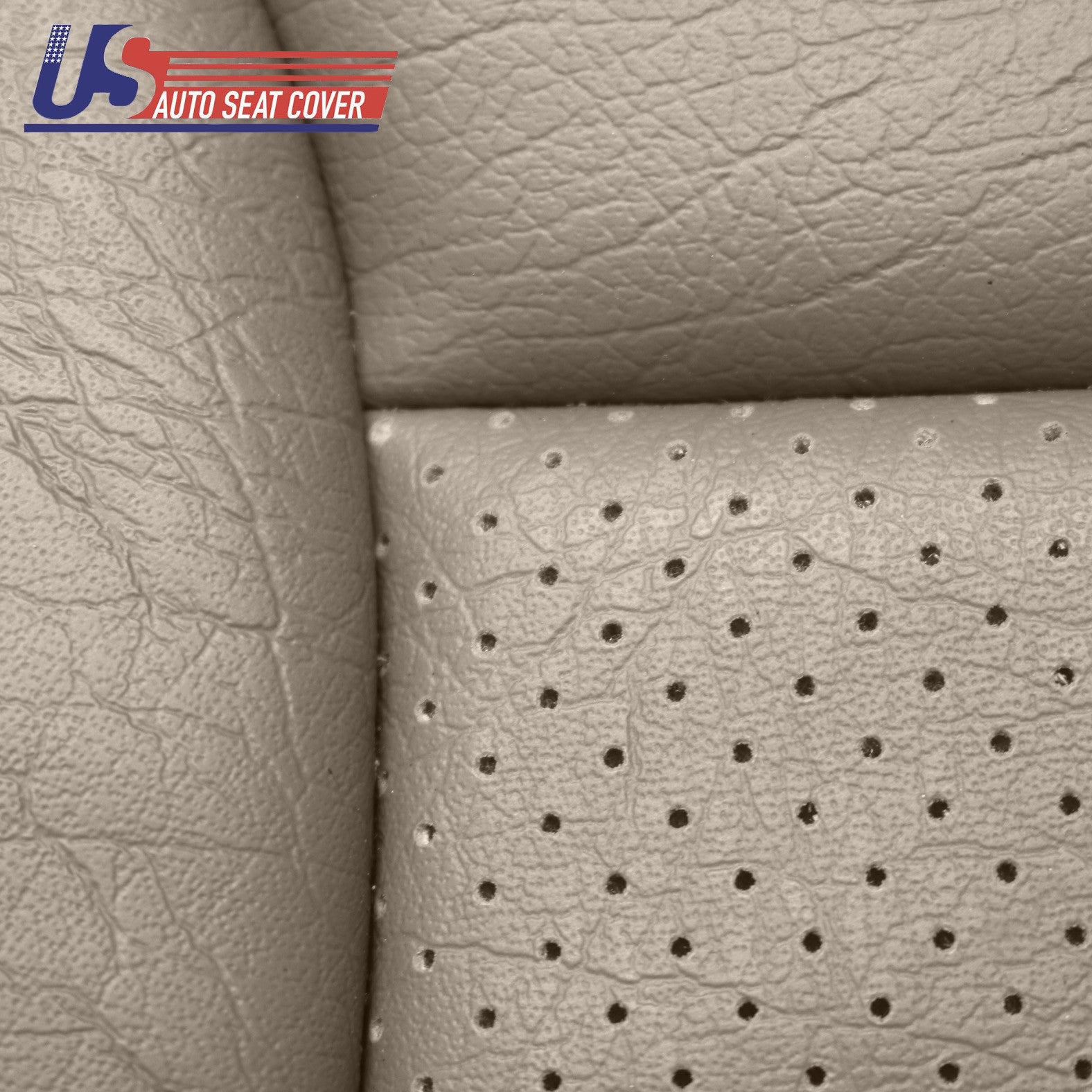 Passenger 1992-1996 Ford Bronco Bottom Leatherette Seat Cover Perforated Mocha*