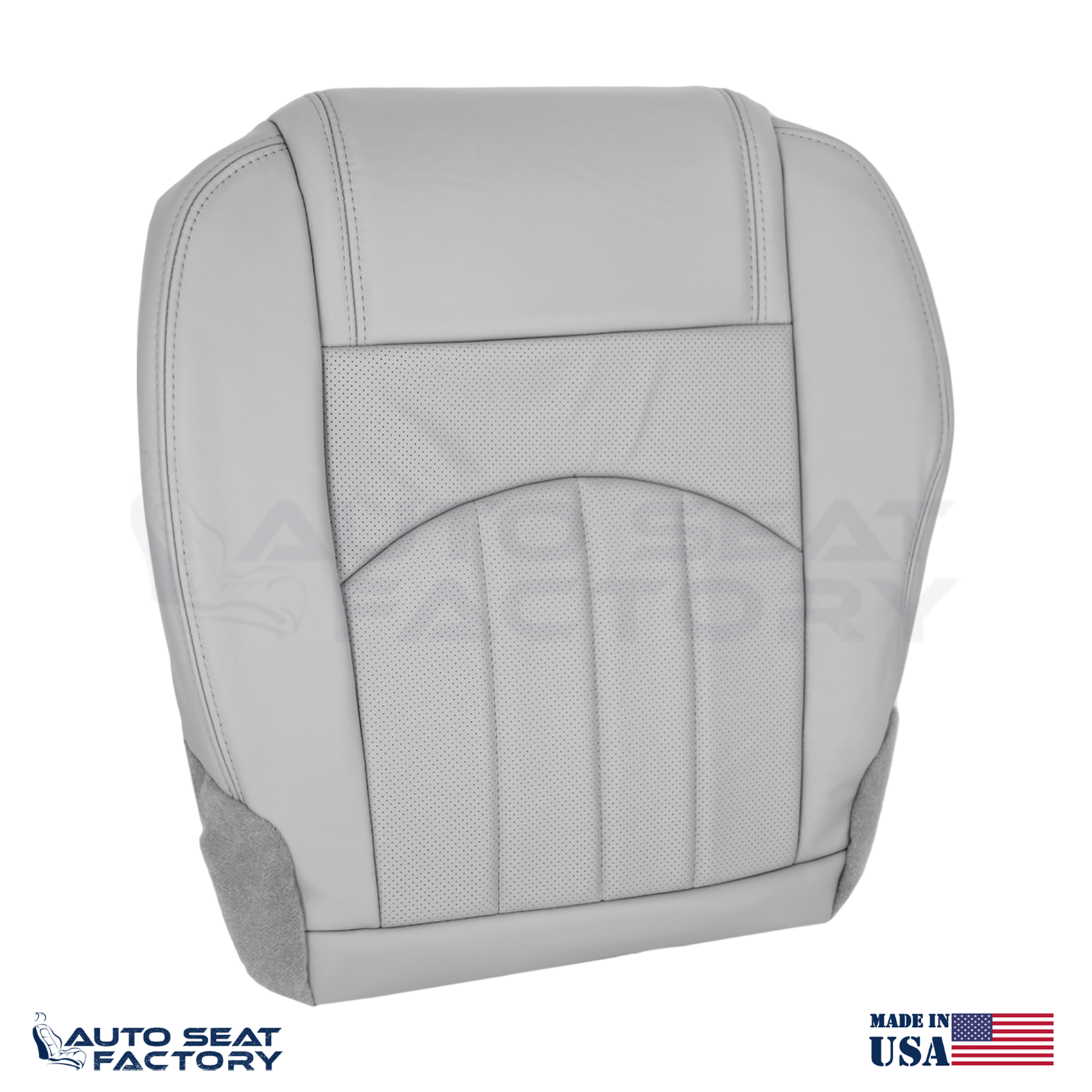 For 2013 - 2017 GMC Acadia Perforated PASSENGER Bottom Titanium Vinyl Seat Cover