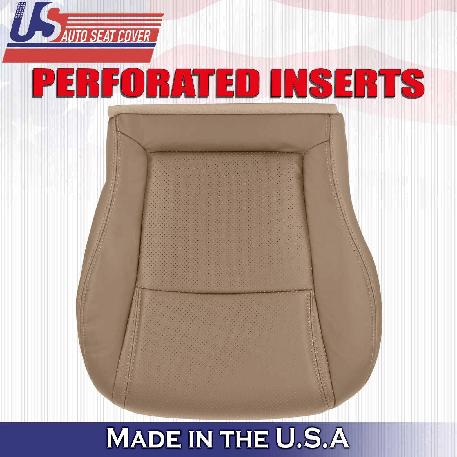 2004 For Honda Pilot Driver & Passenger 2x Bottom Perforated Leather Covers Tan