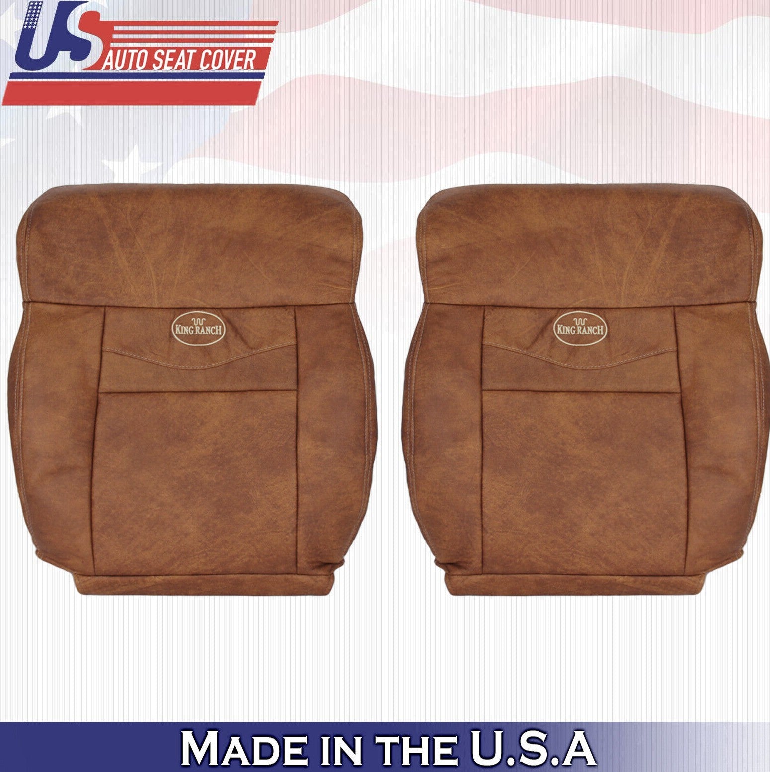 2005 2006 2007 For Ford F150 King Ranch Driver & Passenger Upper Leather Covers
