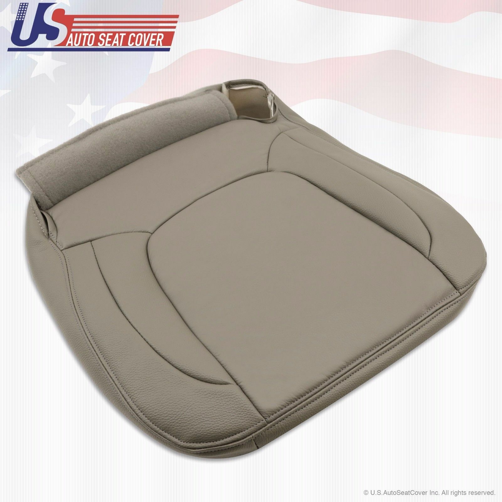 2004 2005 For Dodge Ram 3500 Laramie Driver Side Bottom Leather Seat Cover Taupe