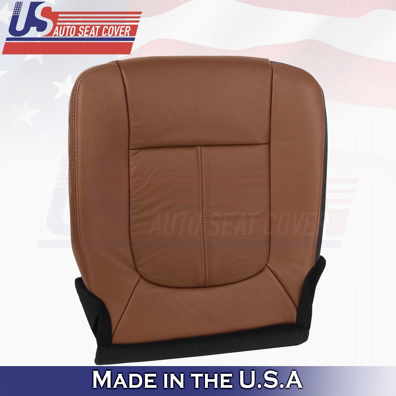 2013 to 2016 For Ford F350 Platinum Passenger Top & Bottom Leather Covers Brown