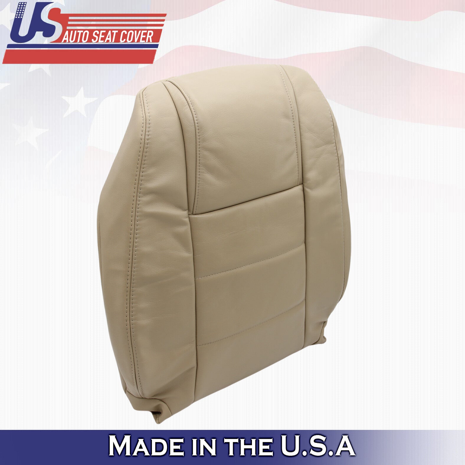 2005 to 2009 For Ford Mustang V6 Driver Side Top Leather Seat Cover in Tan