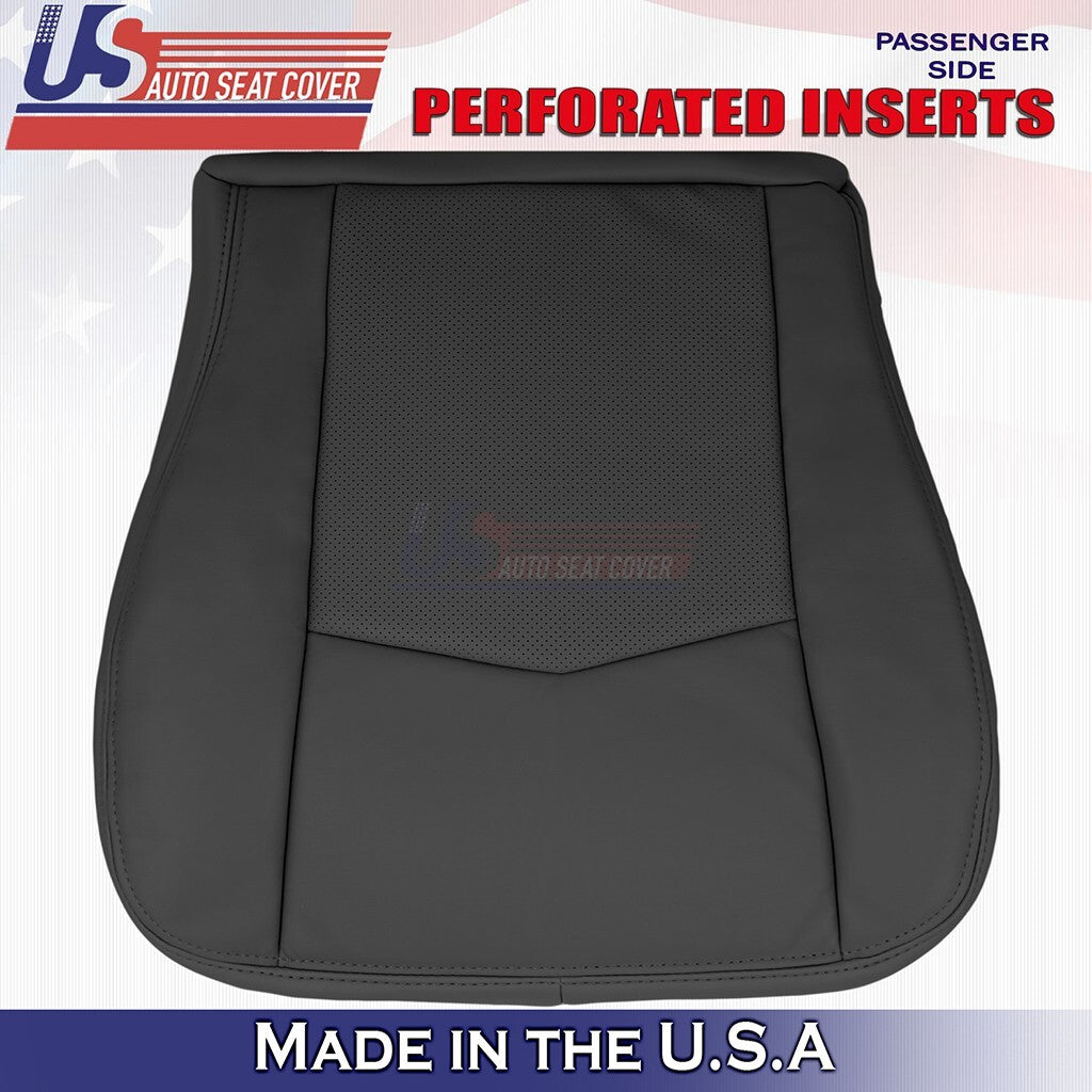 2004 to 2009 Fits Cadillac SRX Driver & Passenger Bottoms Leather Cover Black