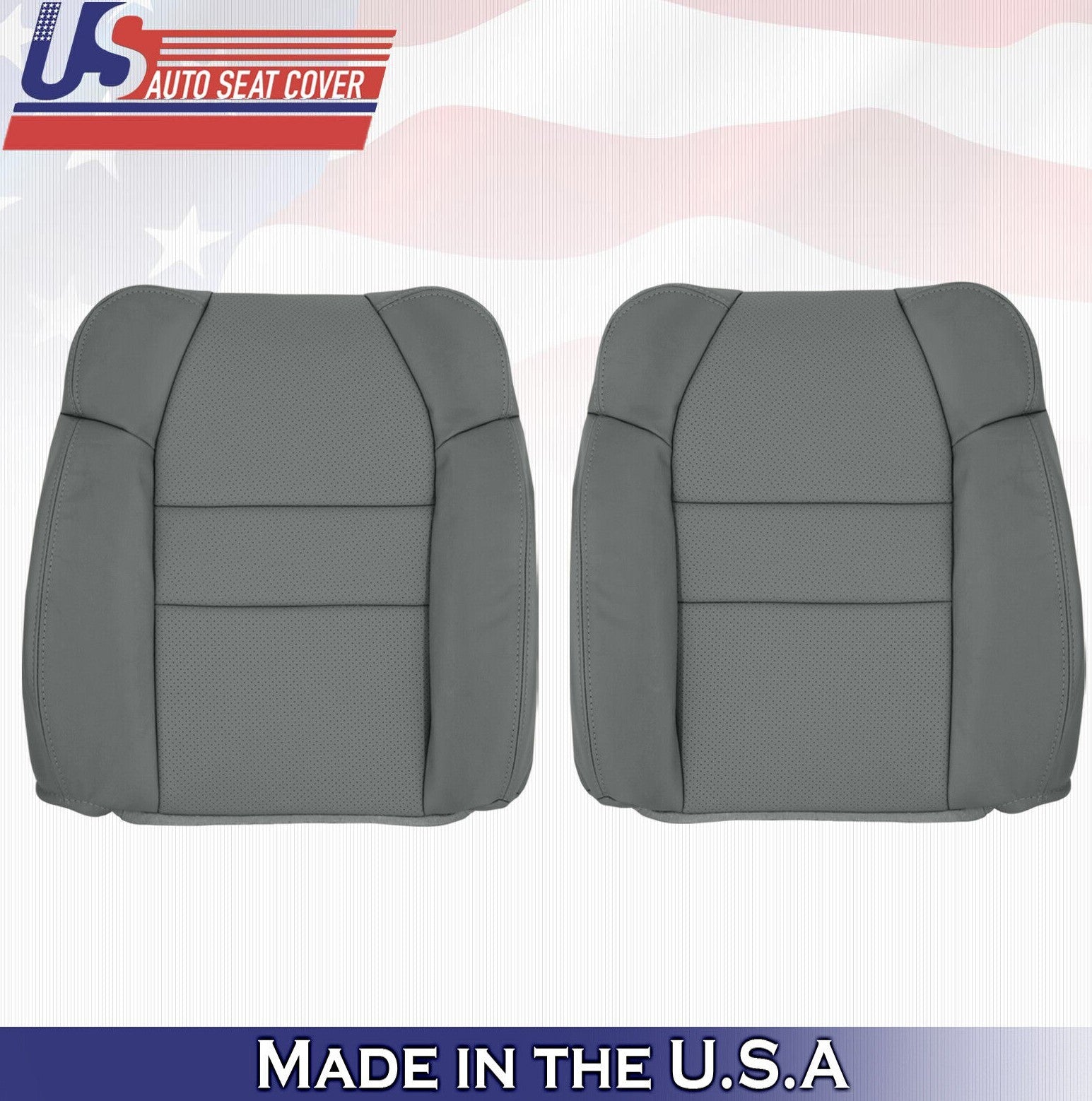 2005 For Acura MDX Driver & Passenger 2x Top Synthetic Leather Seat Covers Gray