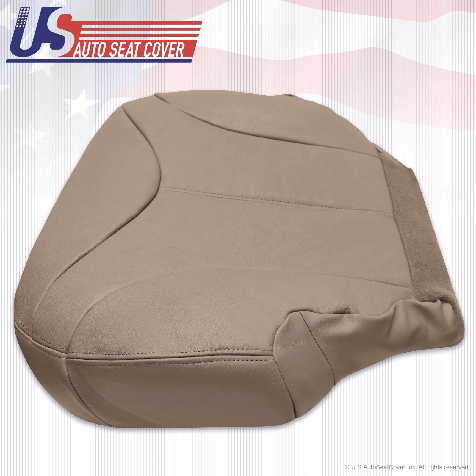 2002 GMC Sierra 3500 Passenger Side Bottom Leather Seat Cover Med Neutral Tan