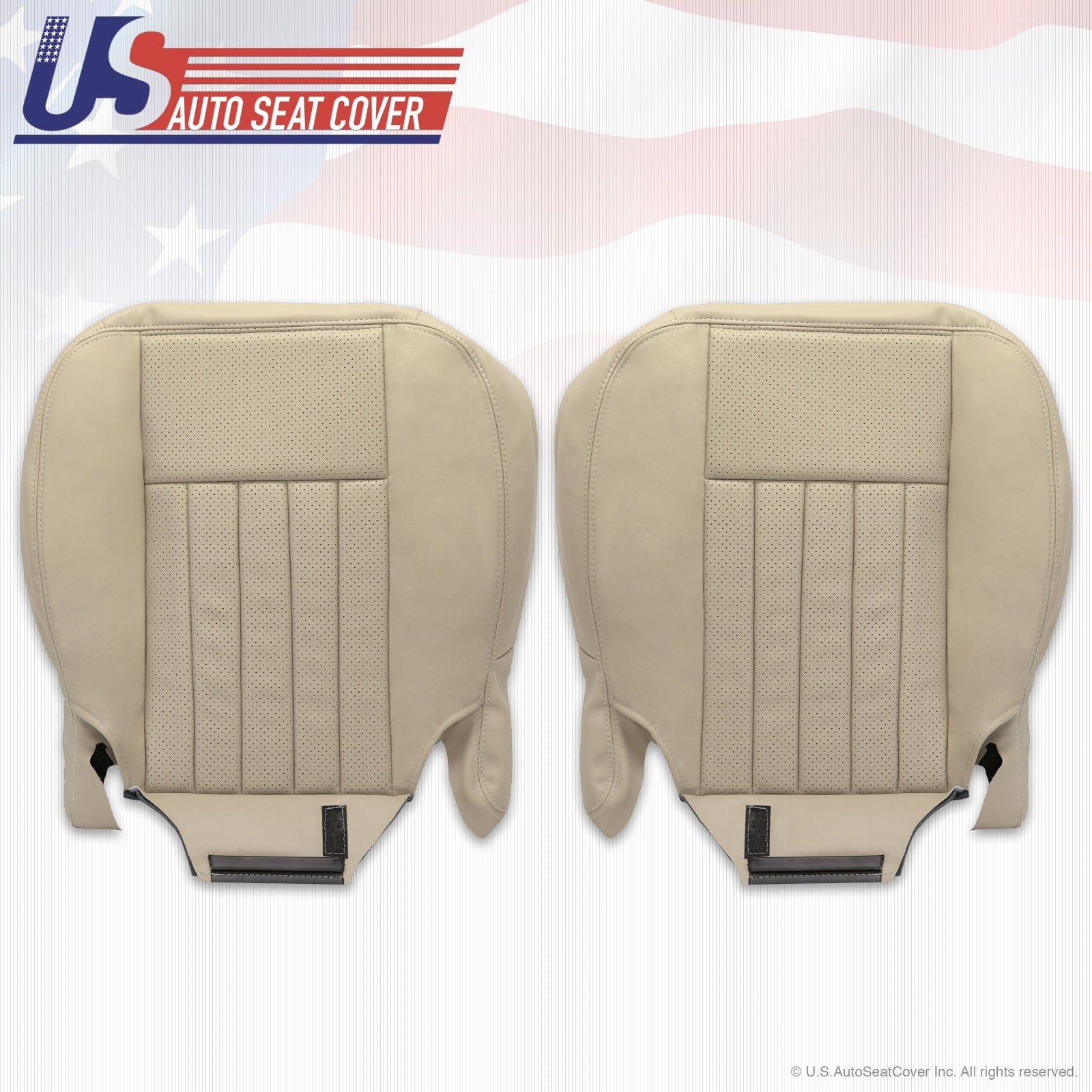 2003 Lincoln Navigator Driver & Passenger Bottom Leather Seat Covers Light TAN