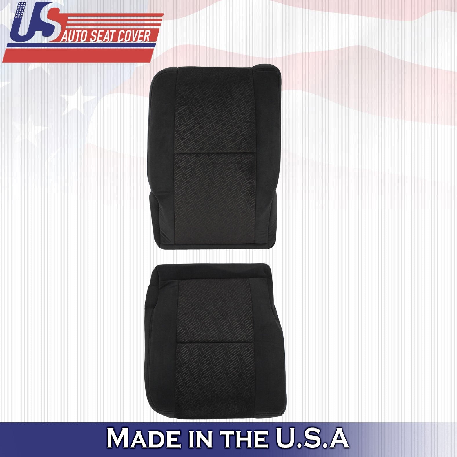 2007 For GMC Sierra 1500 2500 3500 2nd Row Passenger Top Bottom Cloth Covers BLK