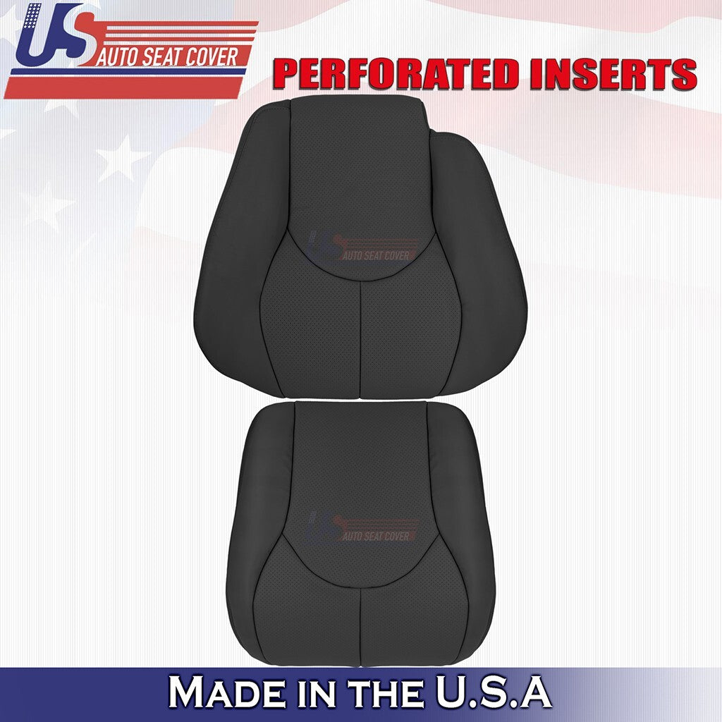 1996 to 2002 Fits Mercedes Benz SL320 Front Set Bottoms &Tops Leather Cover BLK