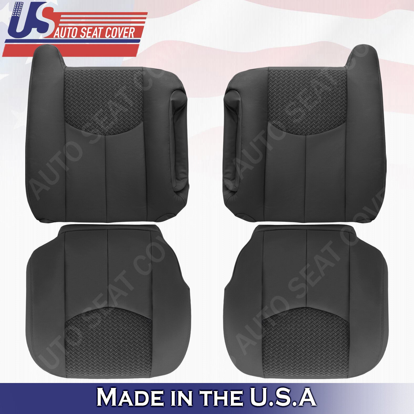 2003 2004 2005 2006 Chevy Avalanche Driver Passenger Leather/Cloth Cover Graphte