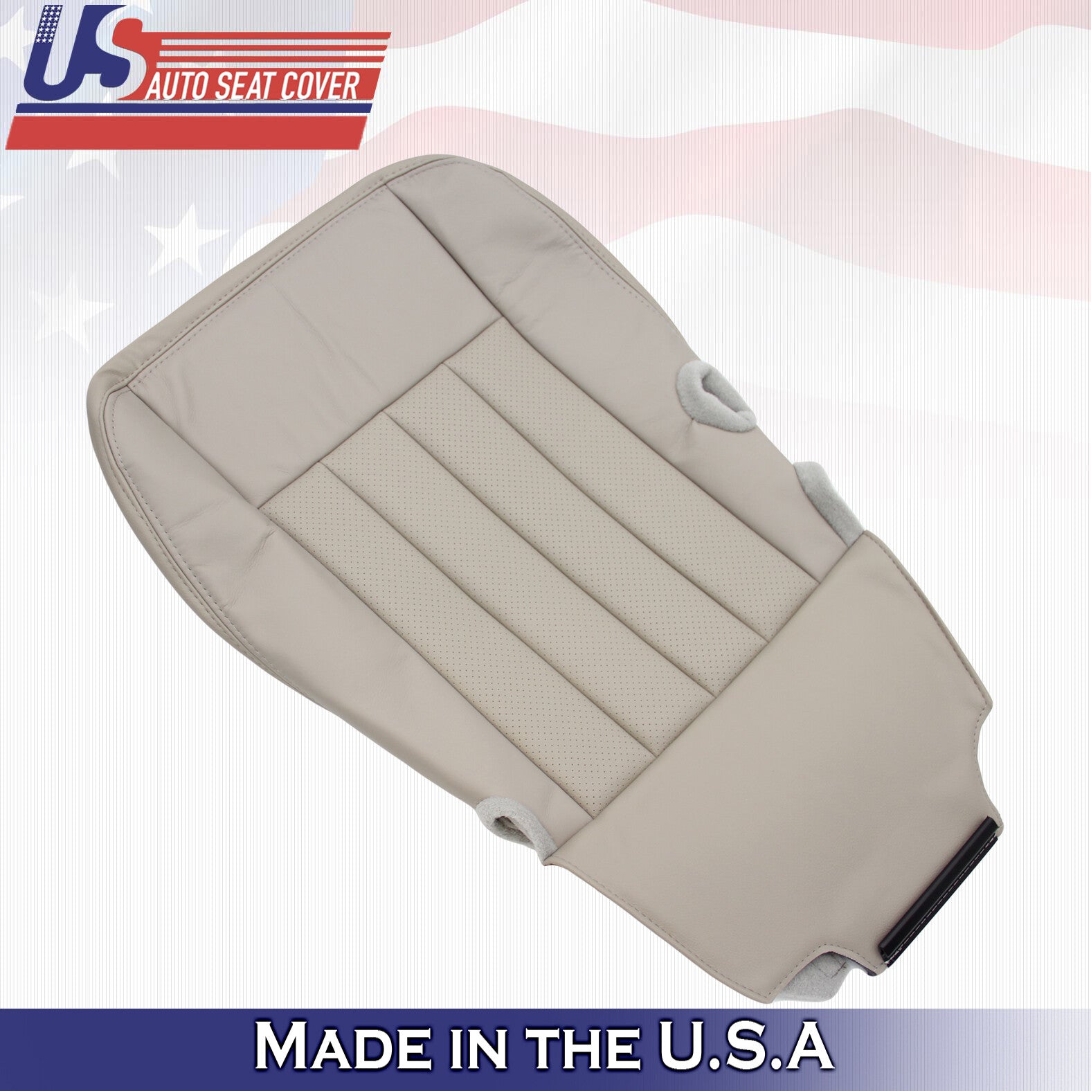 2003 to 2005 Fits Lincoln Town Car Driver Bottom Leather Seat Cover Gray