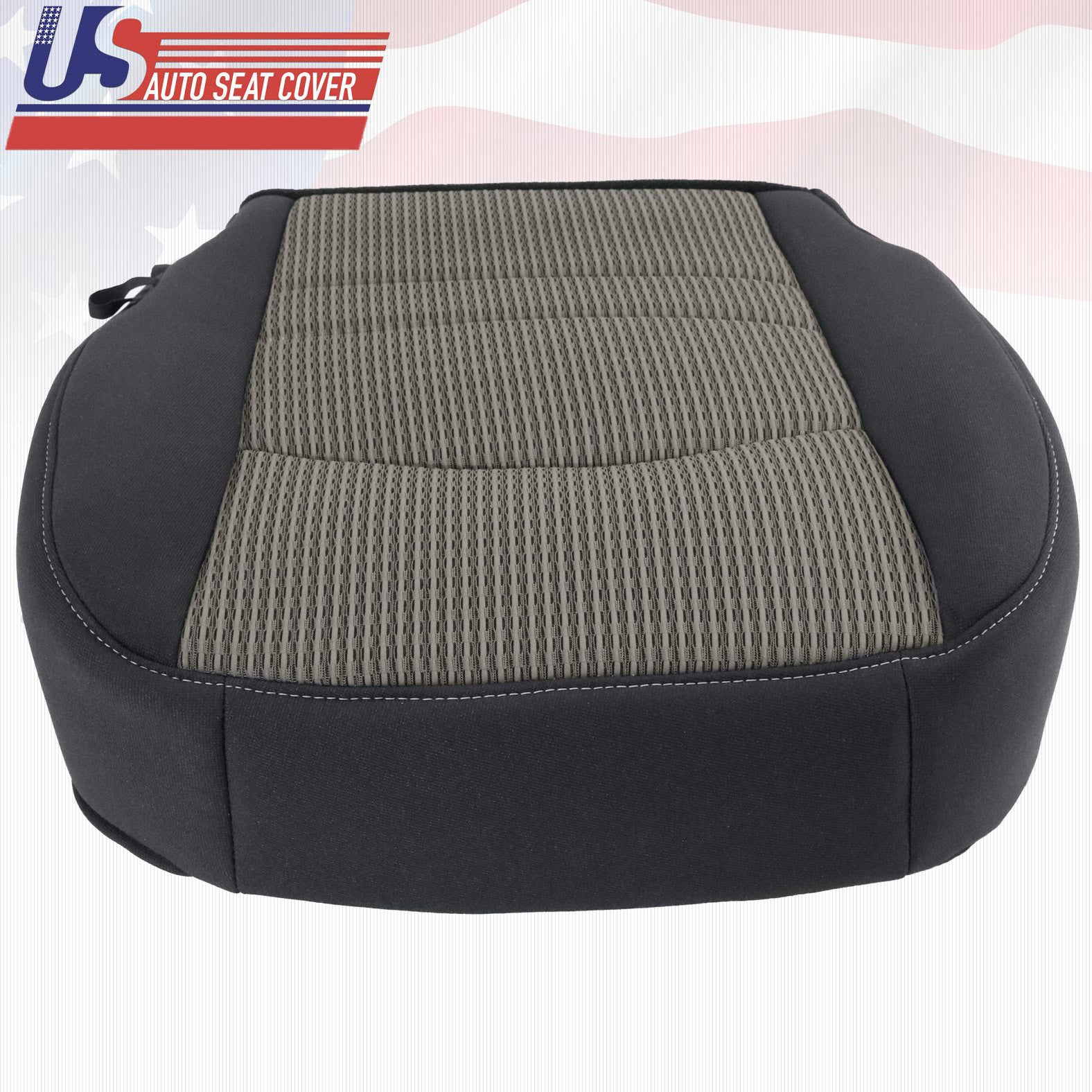 2011 2012 For Dodge Ram 5500 SLT Driver Bottom CLOTH Seat Cover Black/Gray