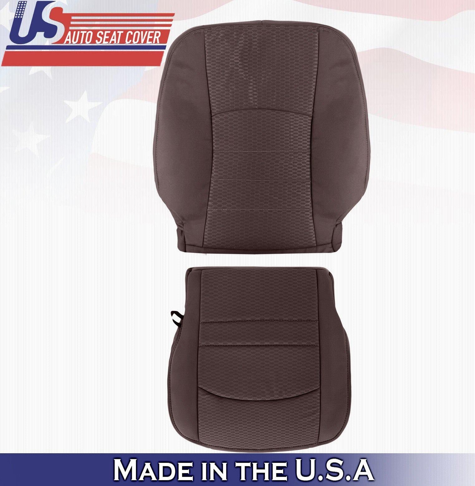 2013 to 2018 For Dodge Ram 2500 SLT Driver Top & Bottom Cloth Seat Covers Brown