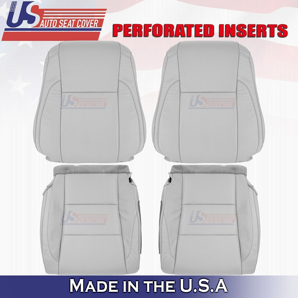 2014-2019 For Toyota Highlander Driver & Passenger Top Bottom Leather Cover Gray