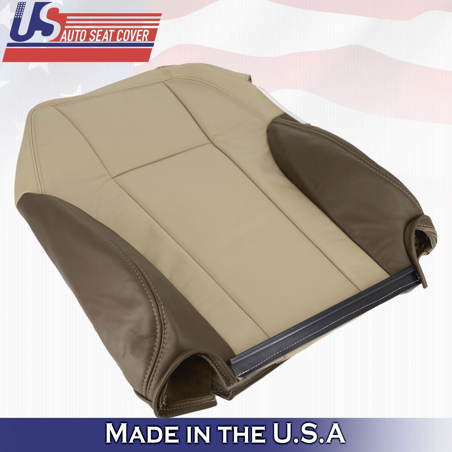 2002 2003 2004 Fits Chevy Trailblazer Driver Top Leather Seat Cover 2Tone Tan