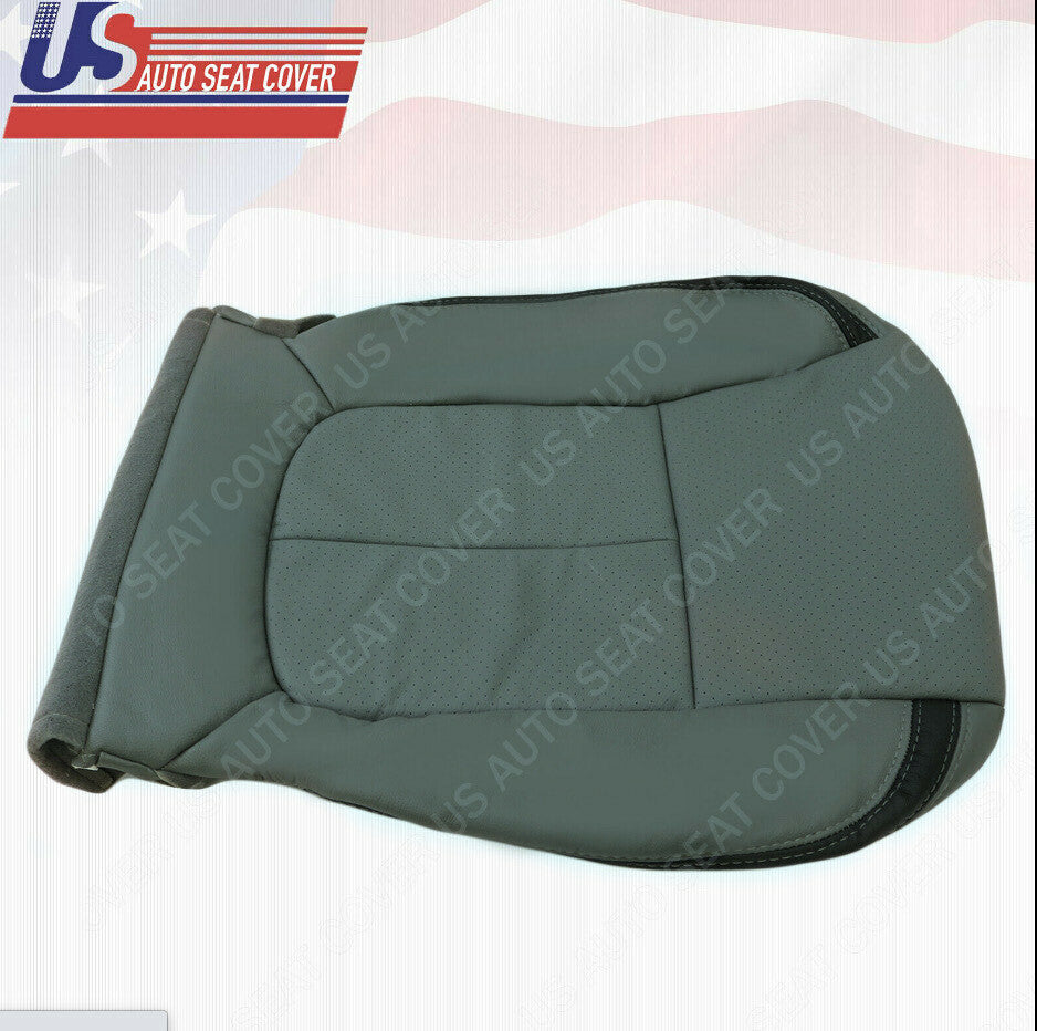 For 2011 2014 Ford F150 Platinum Driver Perforated Leather Seat Cover Steel Gray