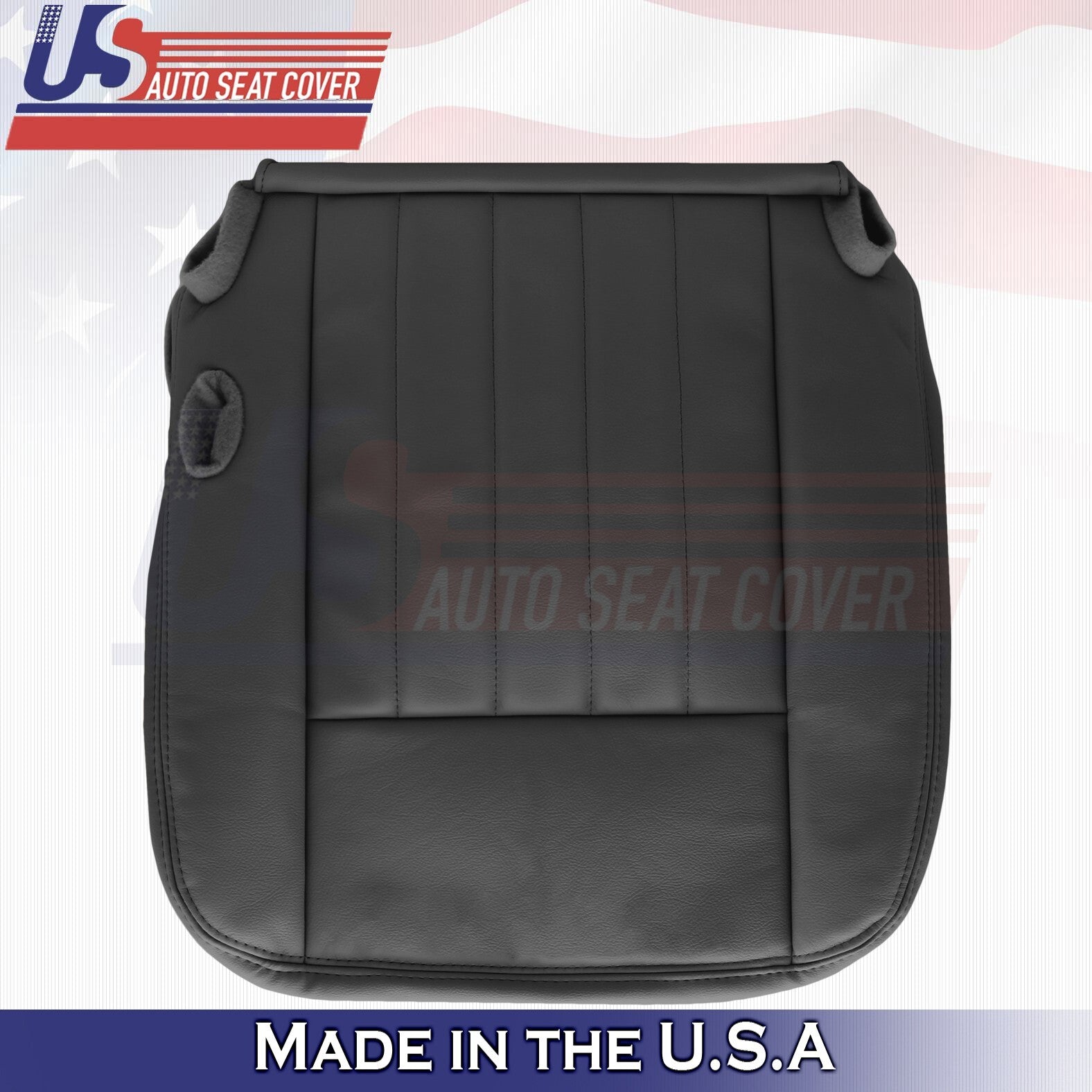 2003 to 2005 Fits Lincoln Town Car Front Set Bottoms &Tops Leather Cover Black