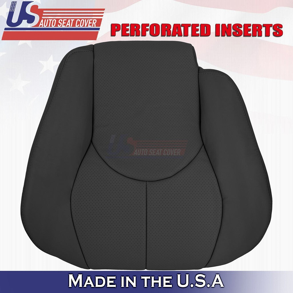 1996 to 2002 Fits Mercedes Benz SL600 Driver Bottom & Top Perf Leather Cover BLK