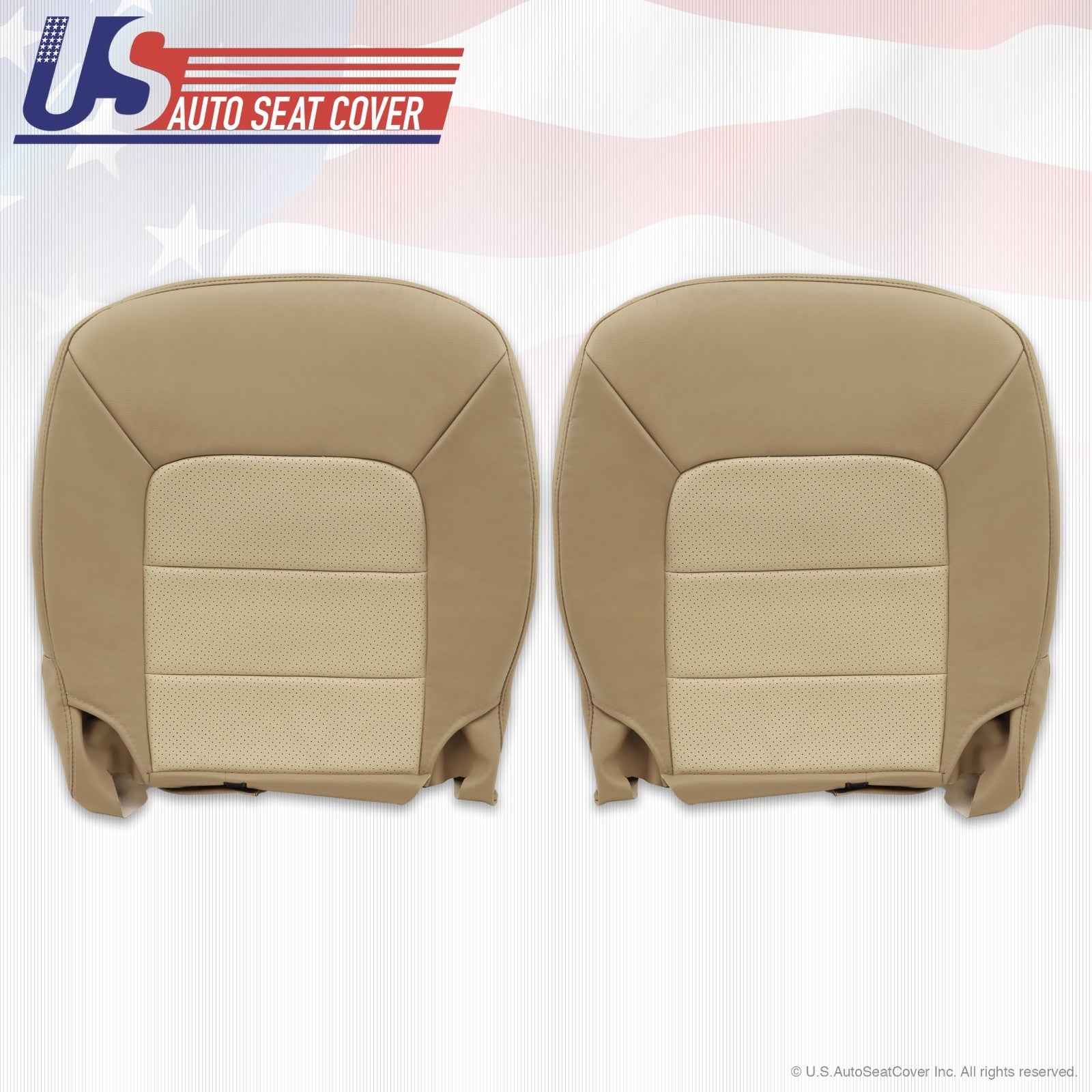 2003 Expedition Eddie Bauer Driver & Passenger Bottom Seat Cover Perforated tan
