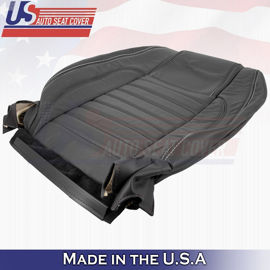 2010 to 2014 For Ford Mustang GT Passenger Top Leather w/Perf Insert Cover Black