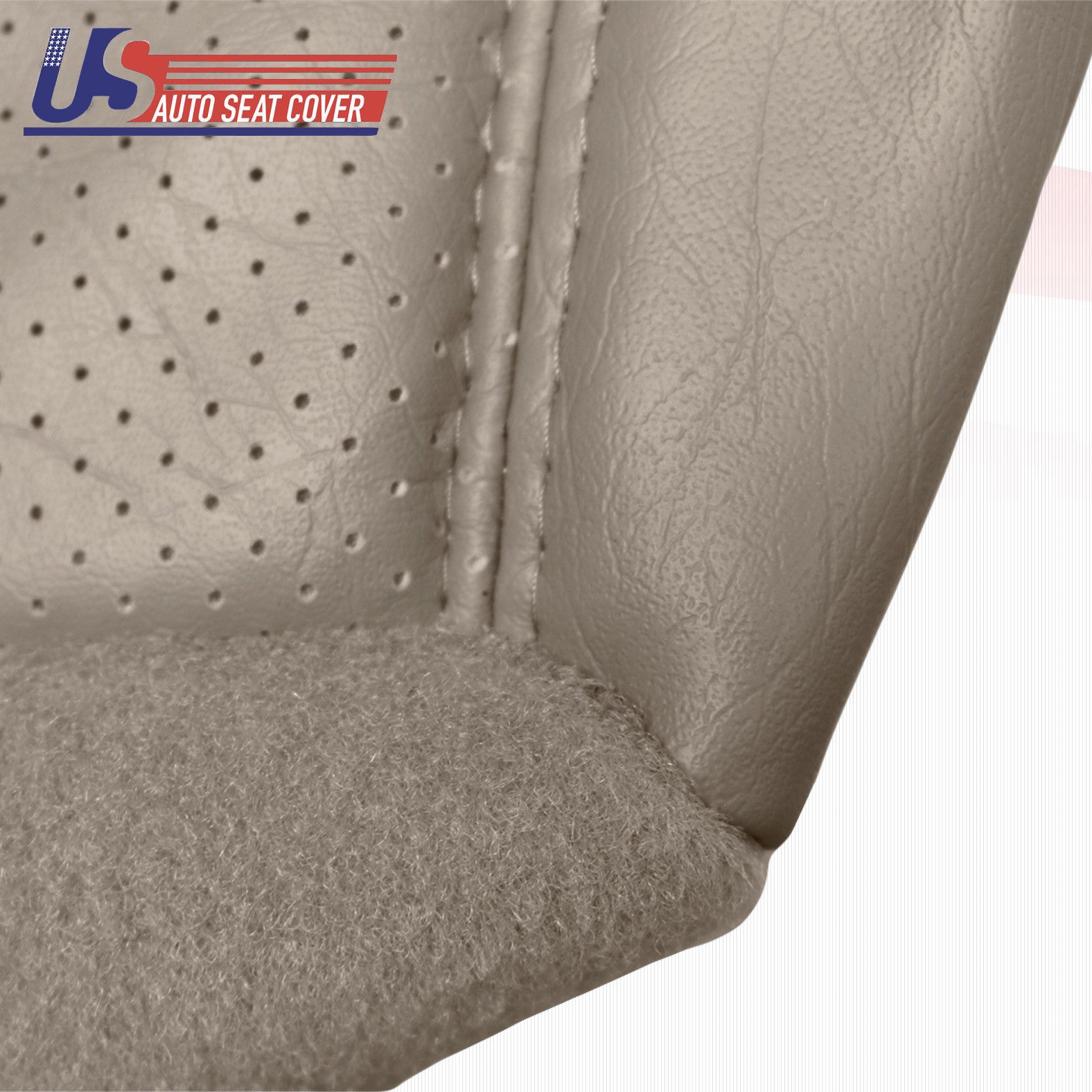 Passenger 1992-1996 Ford Bronco Bottom Leatherette Seat Cover Perforated Mocha*