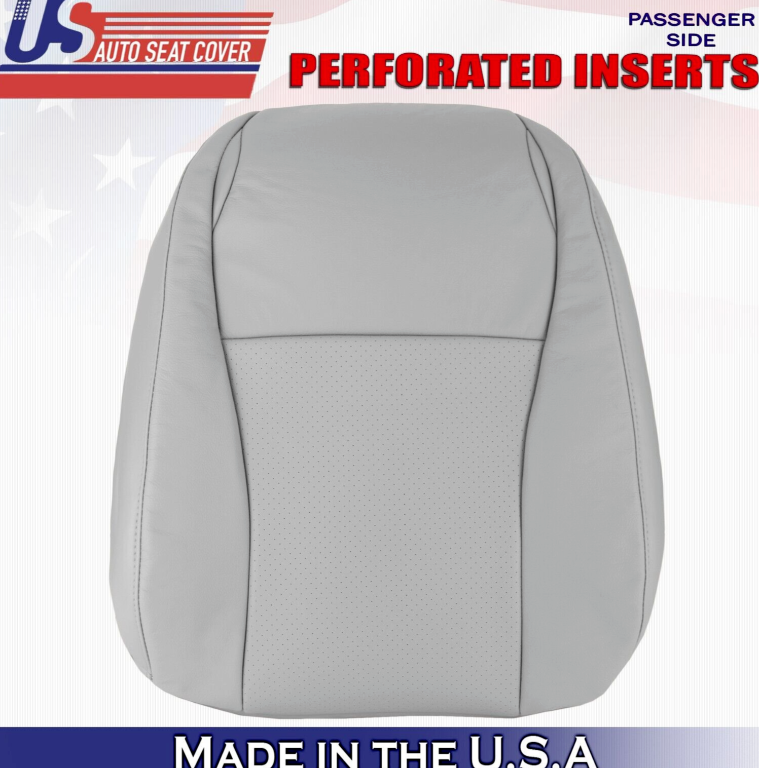 2012 2013 For Toyota Highlander Passenger Top Perforated Leather Seat Cover Gray