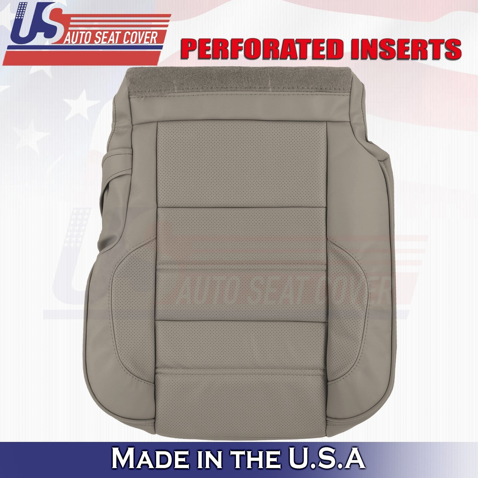 2014 to 2019 For GMC Sierra Denali Rear Driver Top & Bottom Leather Covers Tan