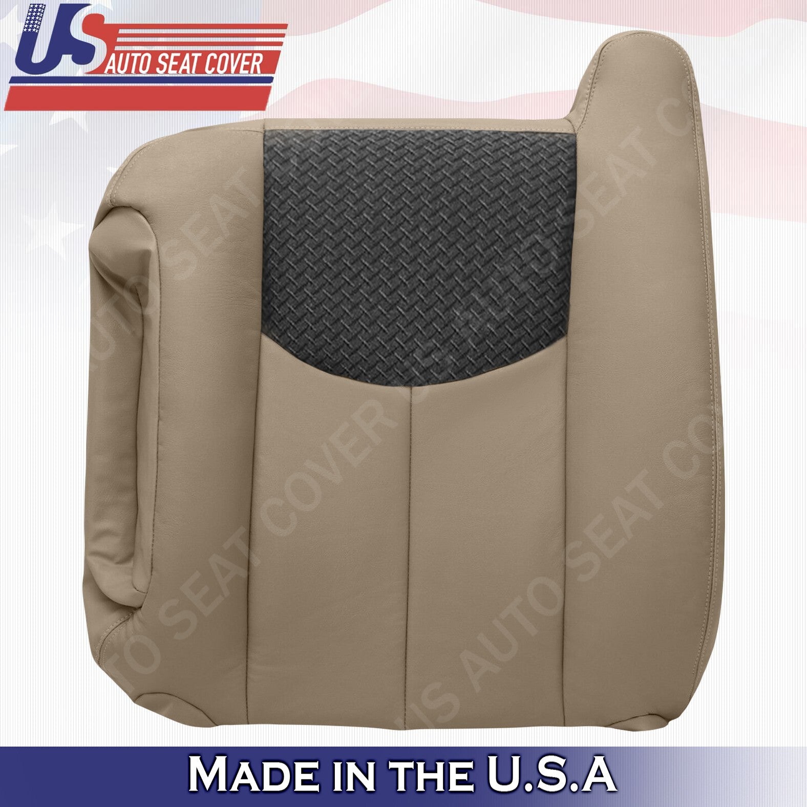 2003 to 2006 ForChevy Avalanche Driver Passenger  Set Leather/Cloth Cover Tan