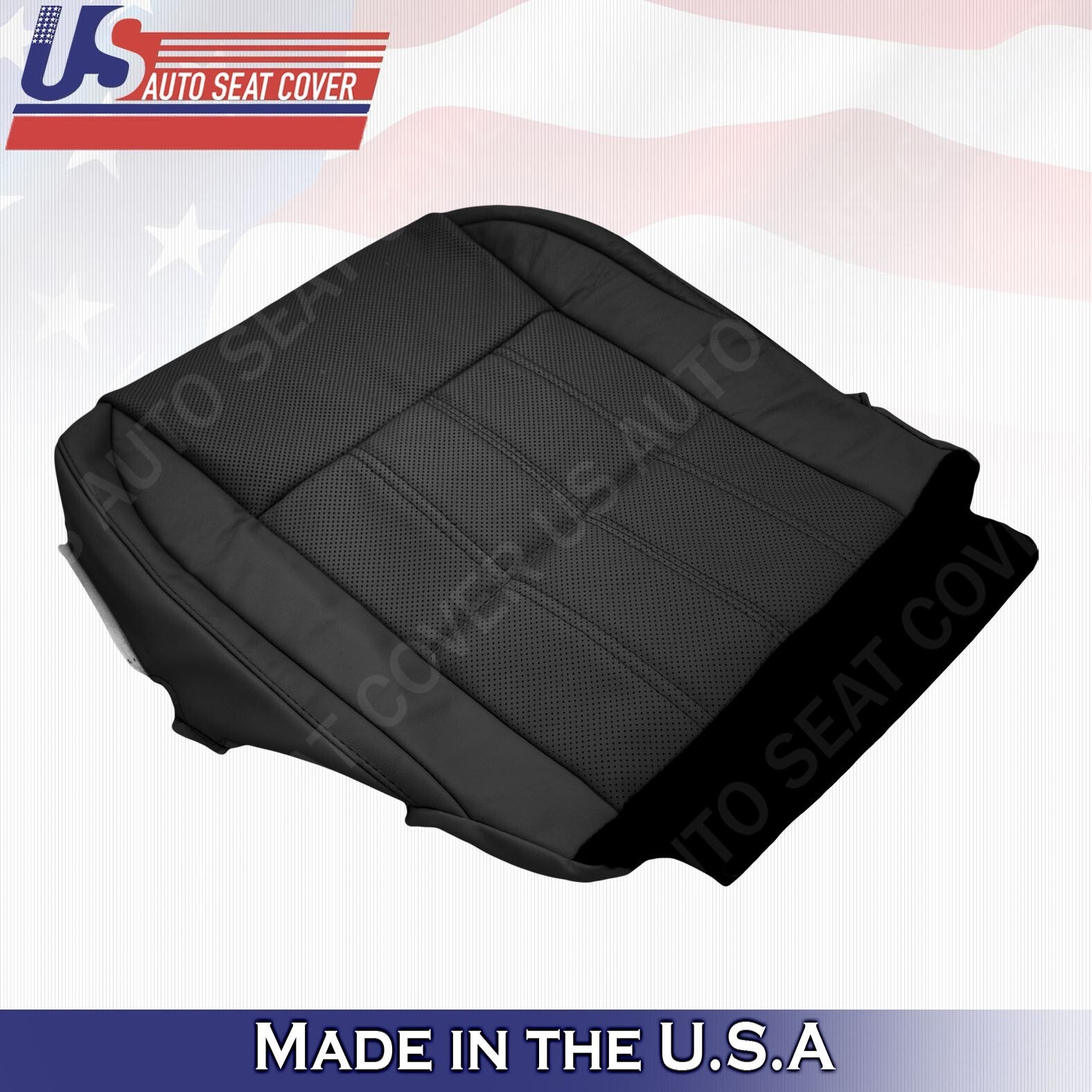 2013 to 2018 For Lexus ES350 DRIVER Bottom Perforated Leather Seat Cover Black