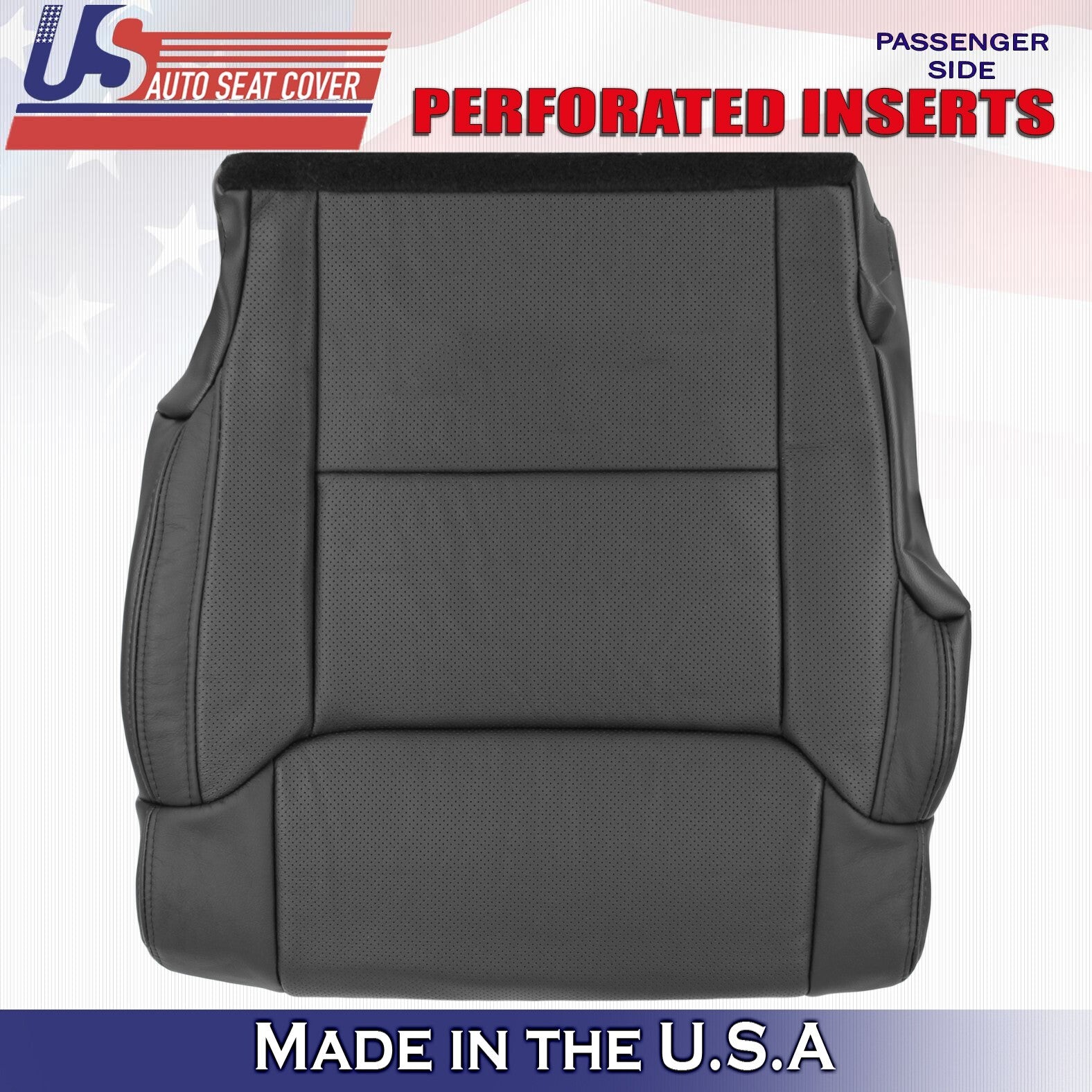 2016 2017 2018 For Toyota Tundra Driver Passenger Bottom Leather Seat Covers BLK
