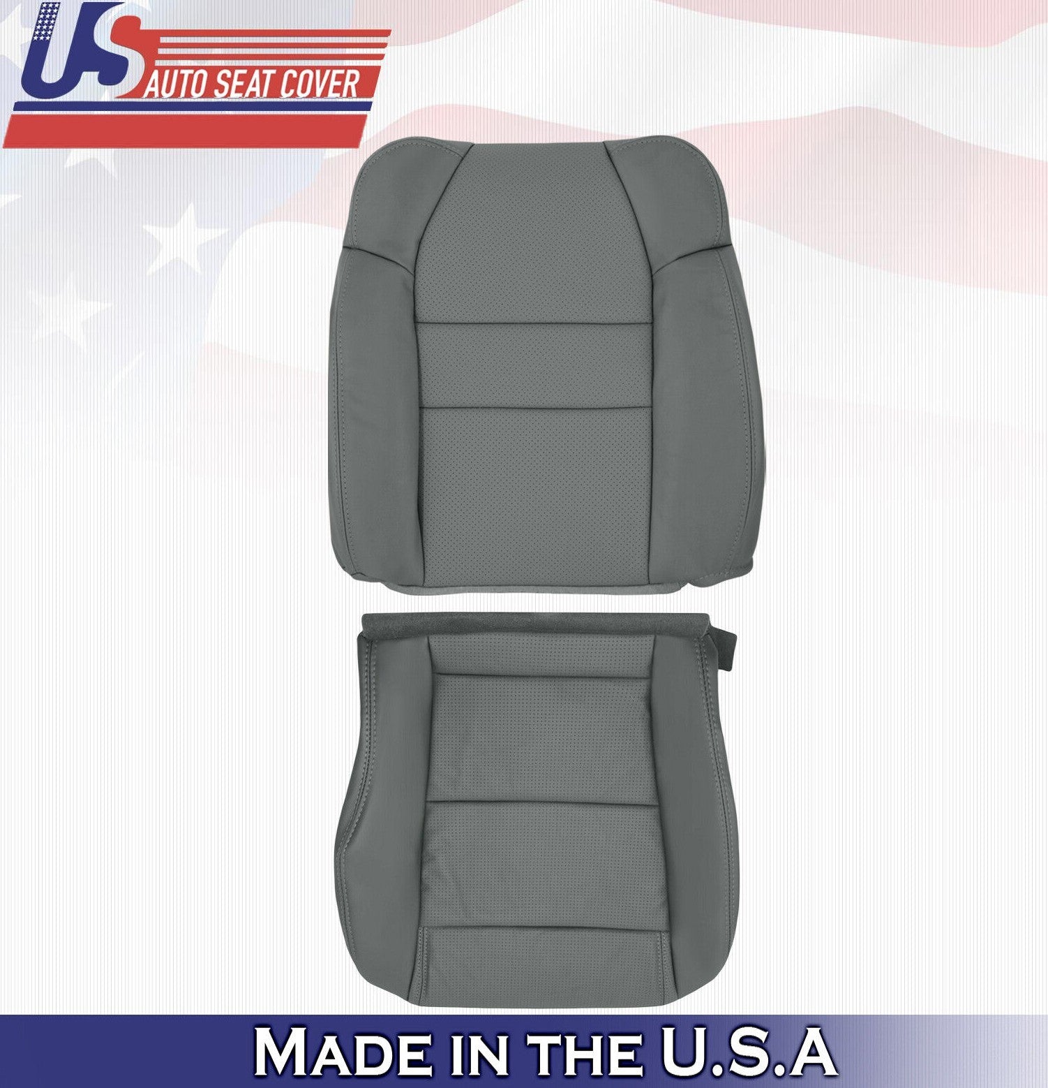 2001 For Acura MDX Driver Side Top & Bottom Synthetic Leather Seat Covers Gray