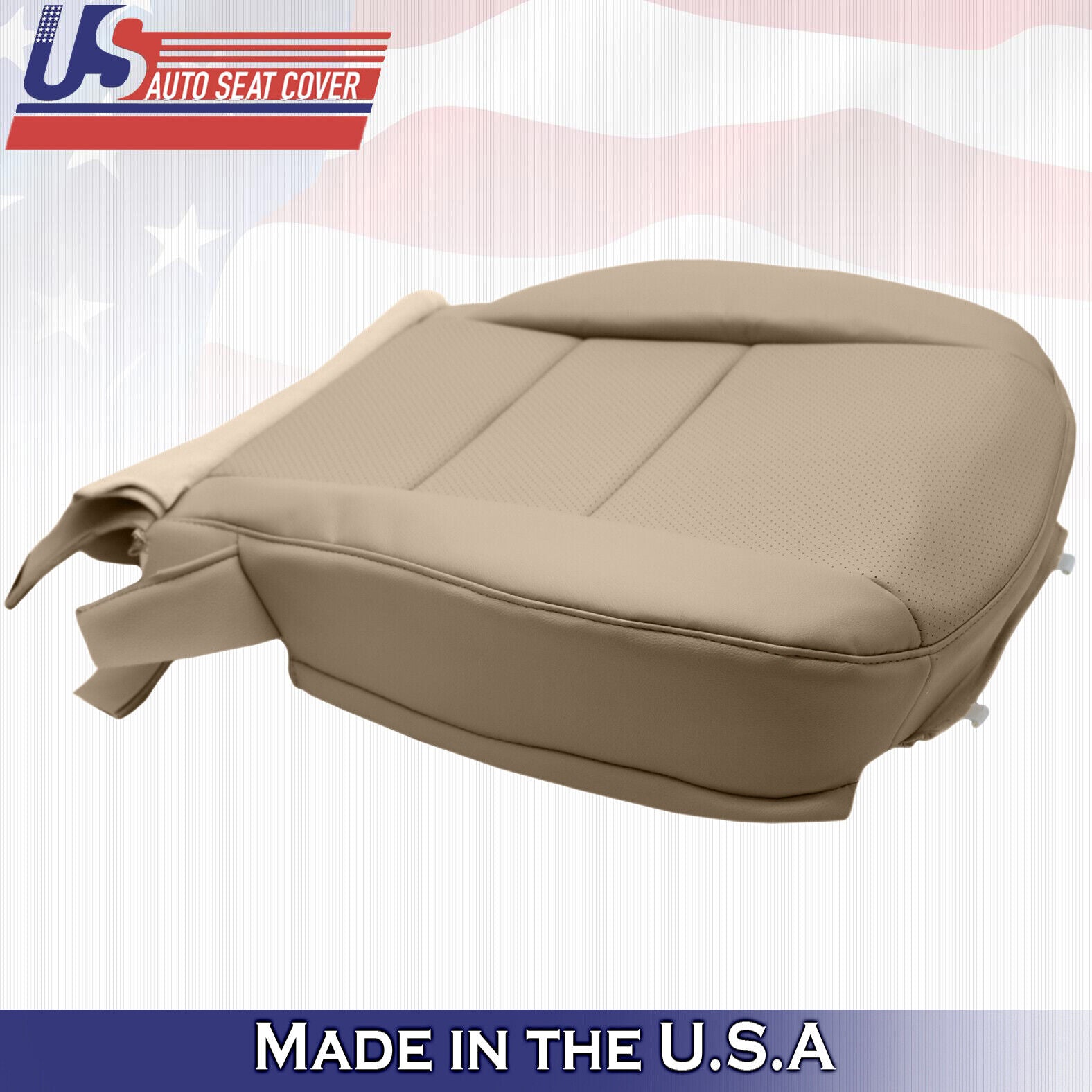 2005 to 2008 Fits For Acura RL Driver & Passenger Tops Bottom Leather Cover Tan
