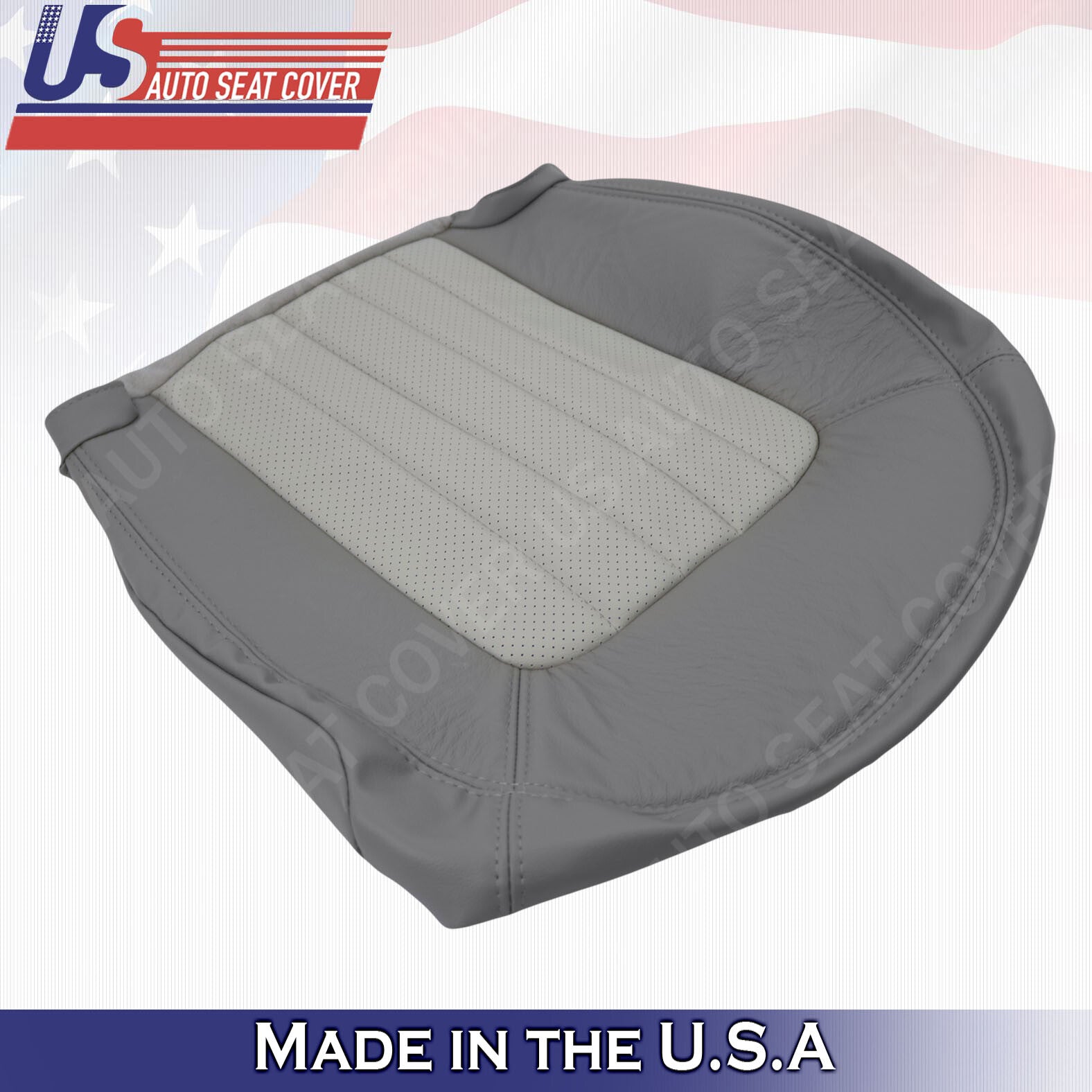 2002 2003 2004 2005 Mercury Mountaineer Driver Bottom Leather Seat Cover GRAY
