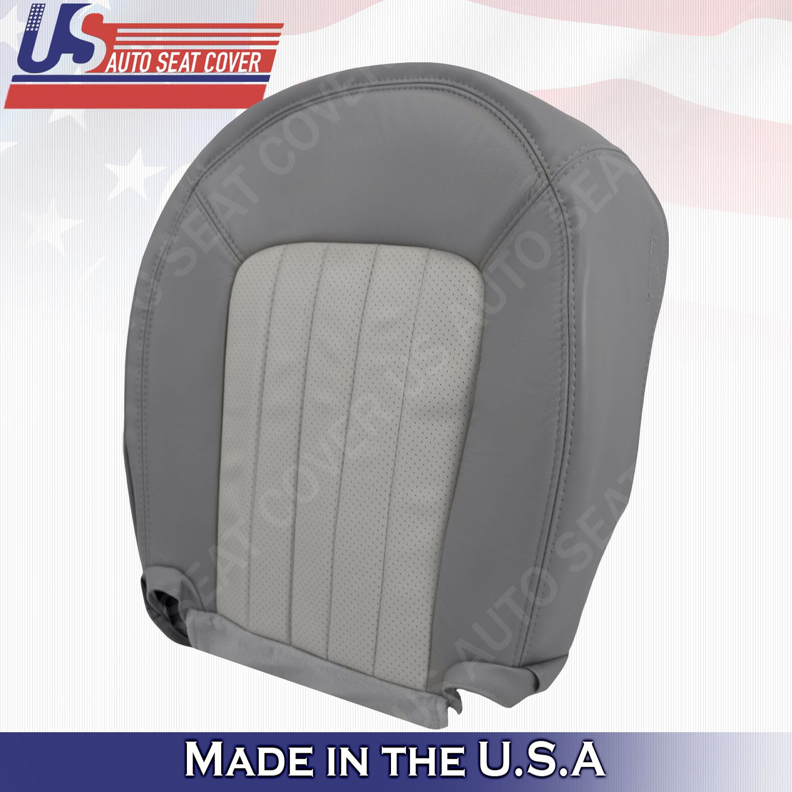 2002-2005 Mercury Mountaineer Driver & Passenger Bottoms Leather Seat Cover GRAY